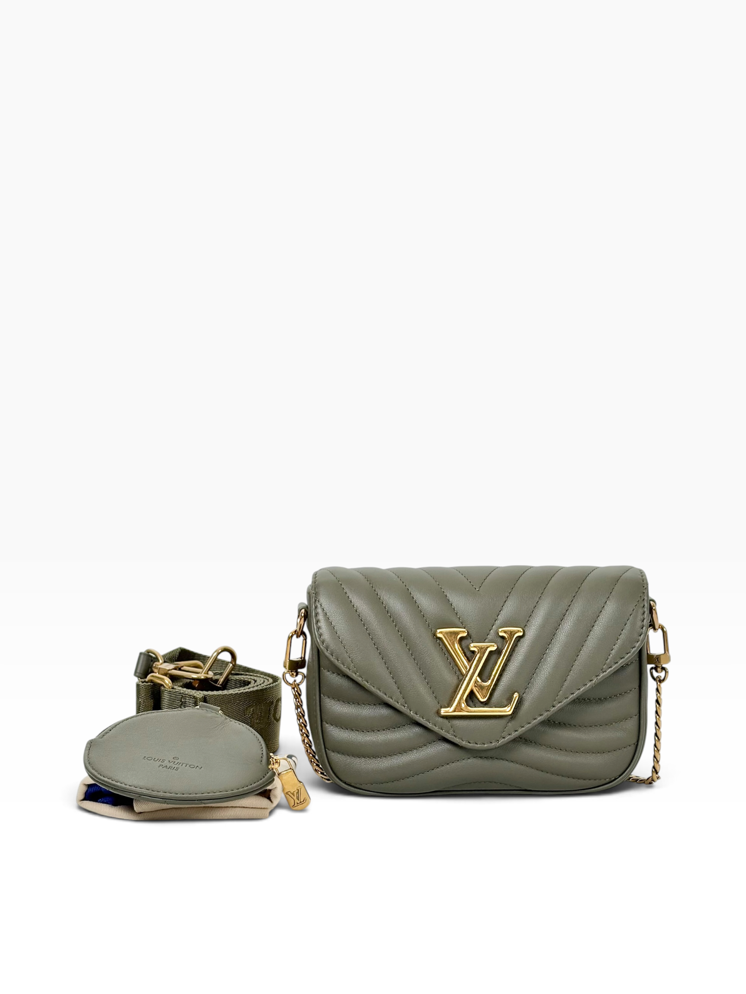 Louis Vuitton Green New Wave Calfskin Multi Pochette Bag