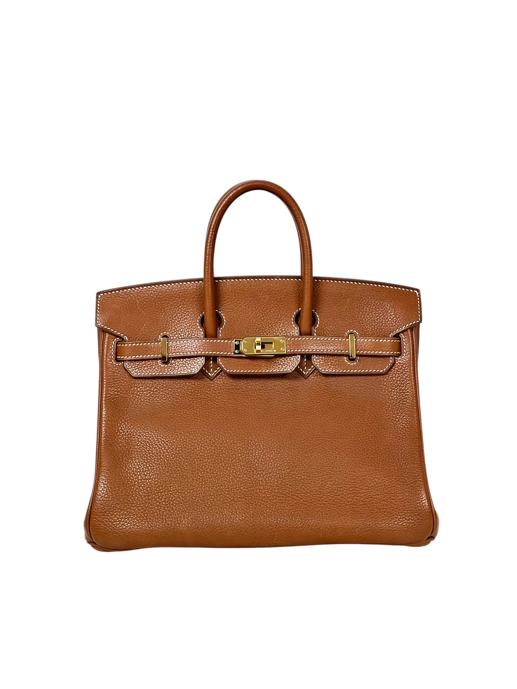 Hermes Birkin 25cm in Barenia Leather - Full Set