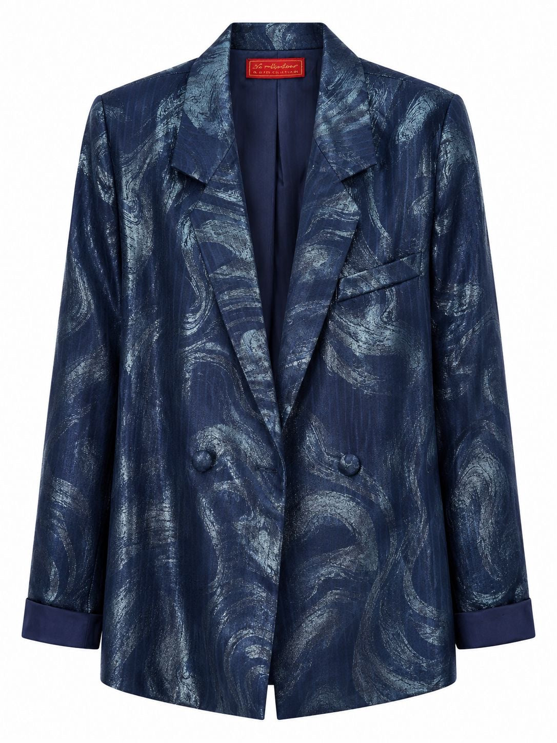 JACKET TANYA PINSTRIPES WAVE SILK SHIMMER NAVY MCL11390