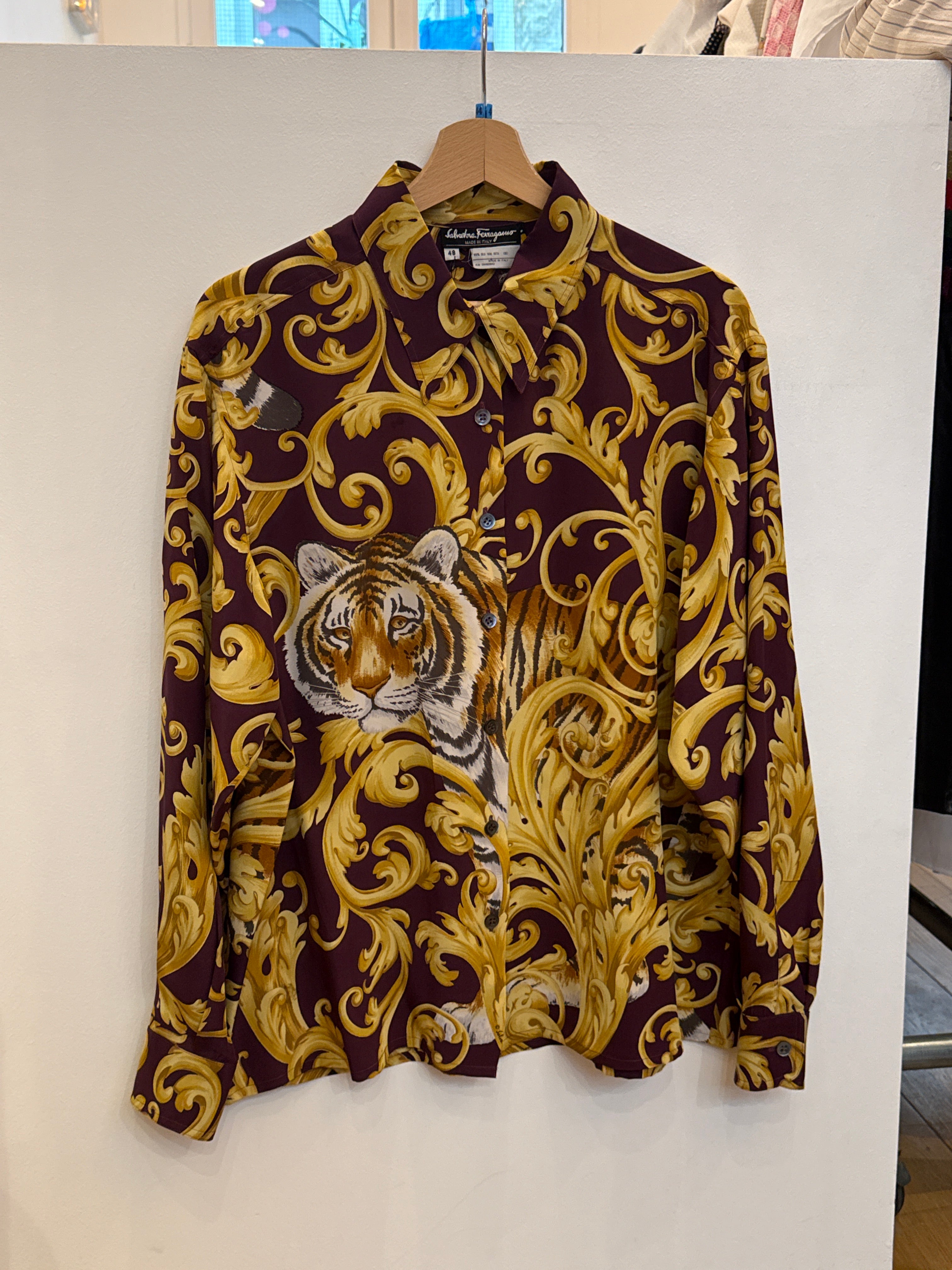 Salvatore Ferragammo Tiger silk shirt AGC3659