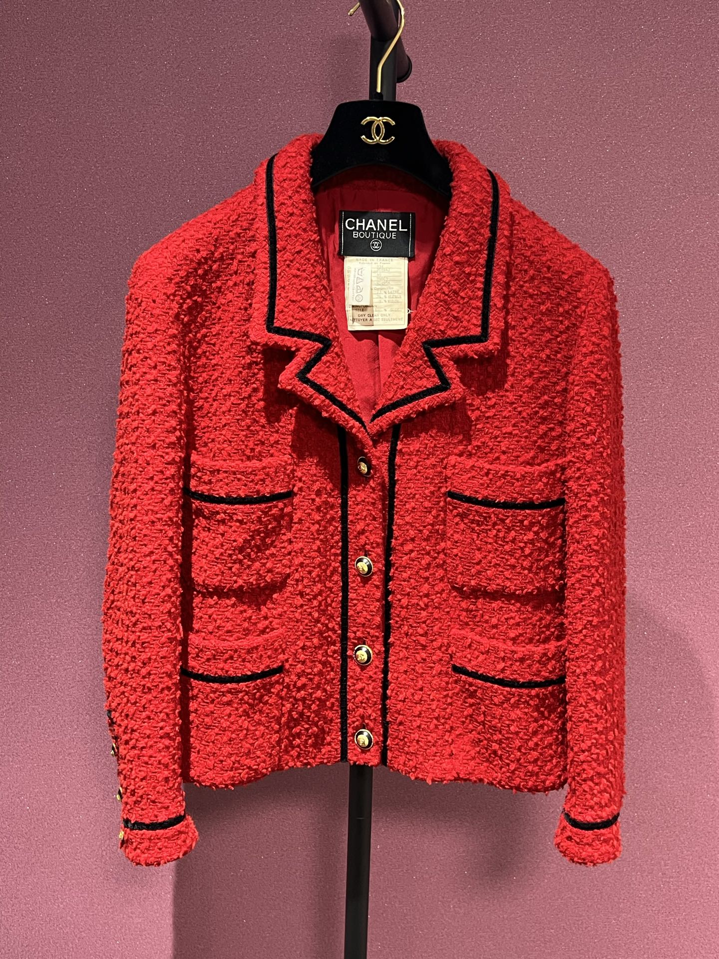 CHANEL 1993 RED JACKET 40 FT102220