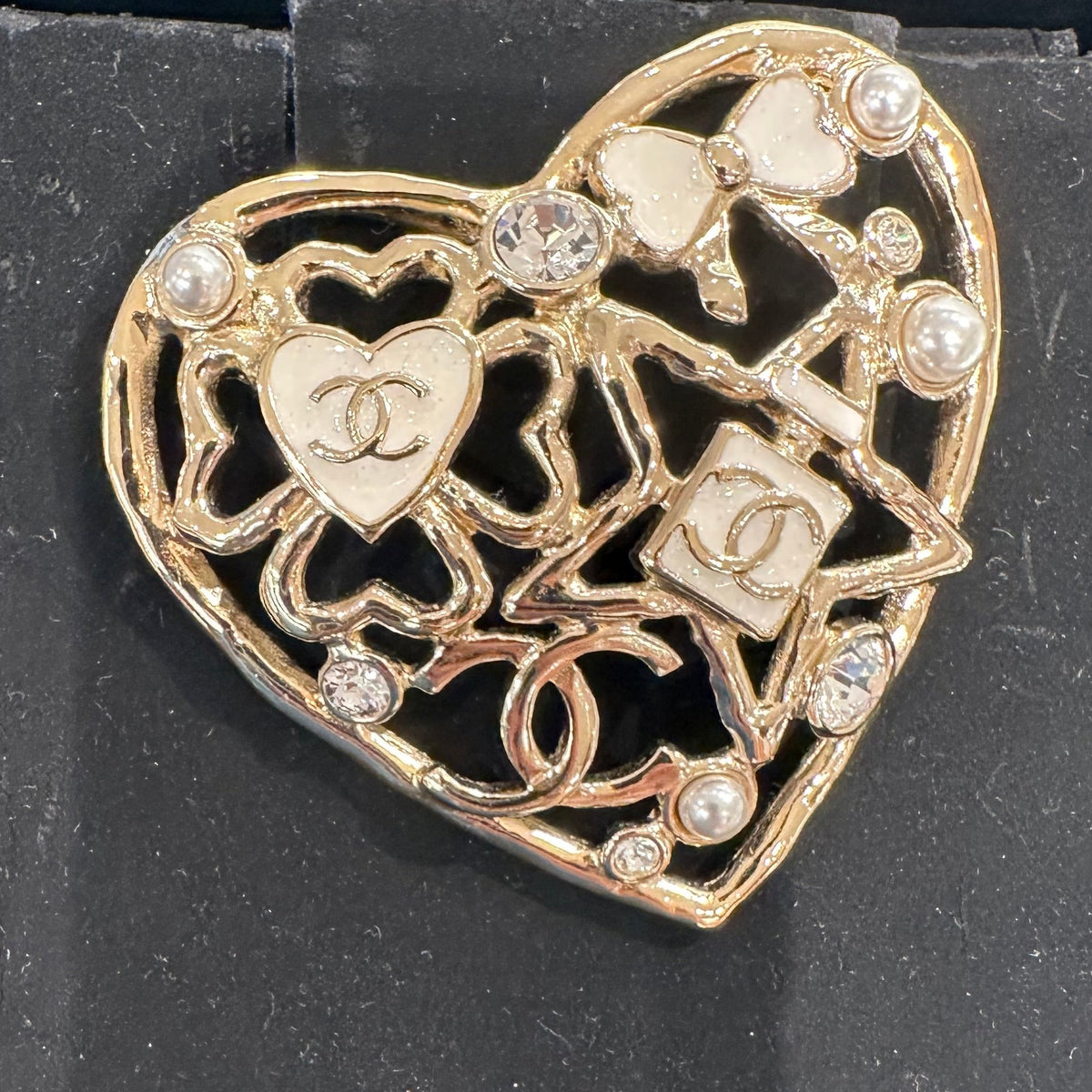 Chanel Gold Heart Brooch