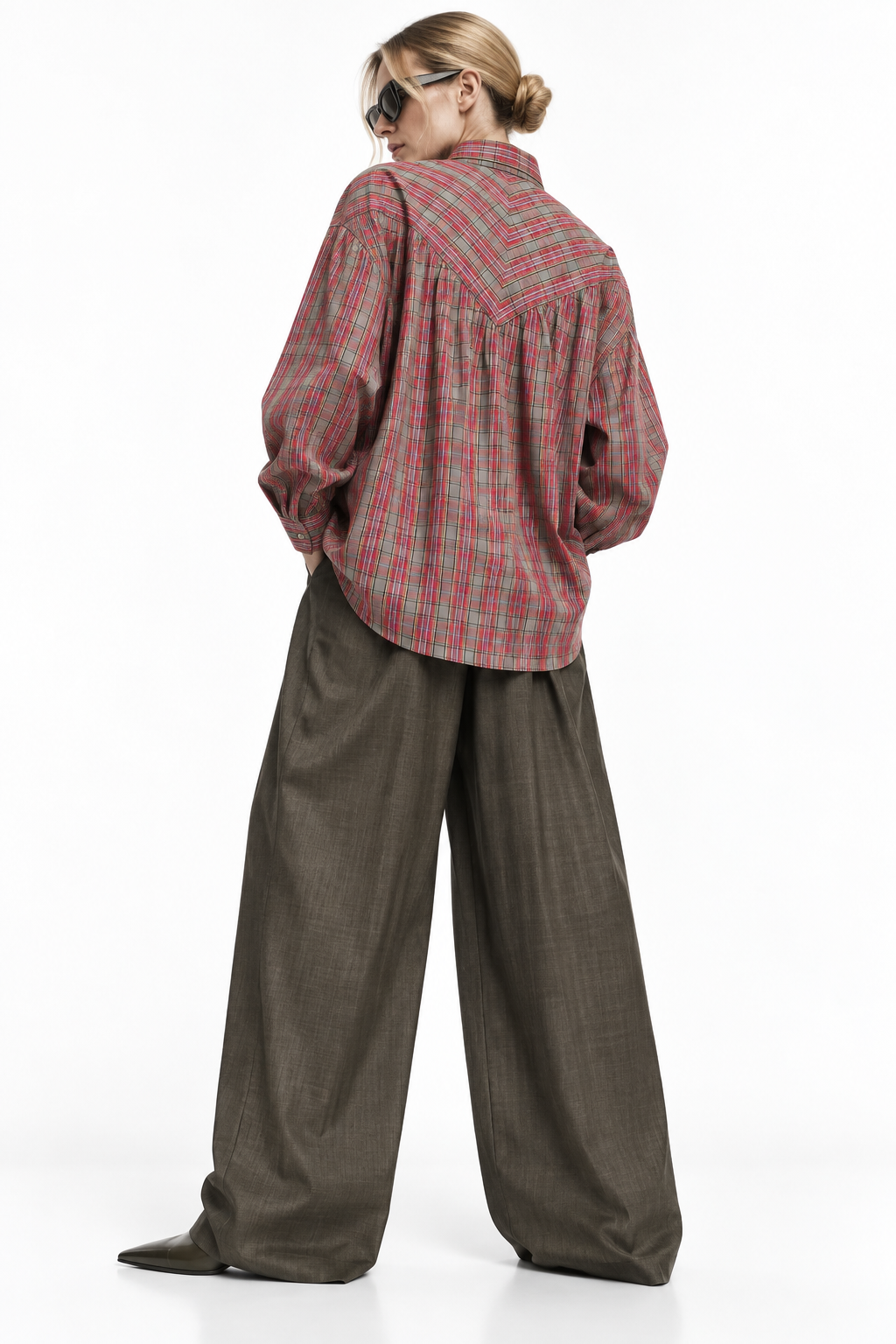 HERITAGE CHECK PLEATED TROUSERS بنطلون“ONEGIN”