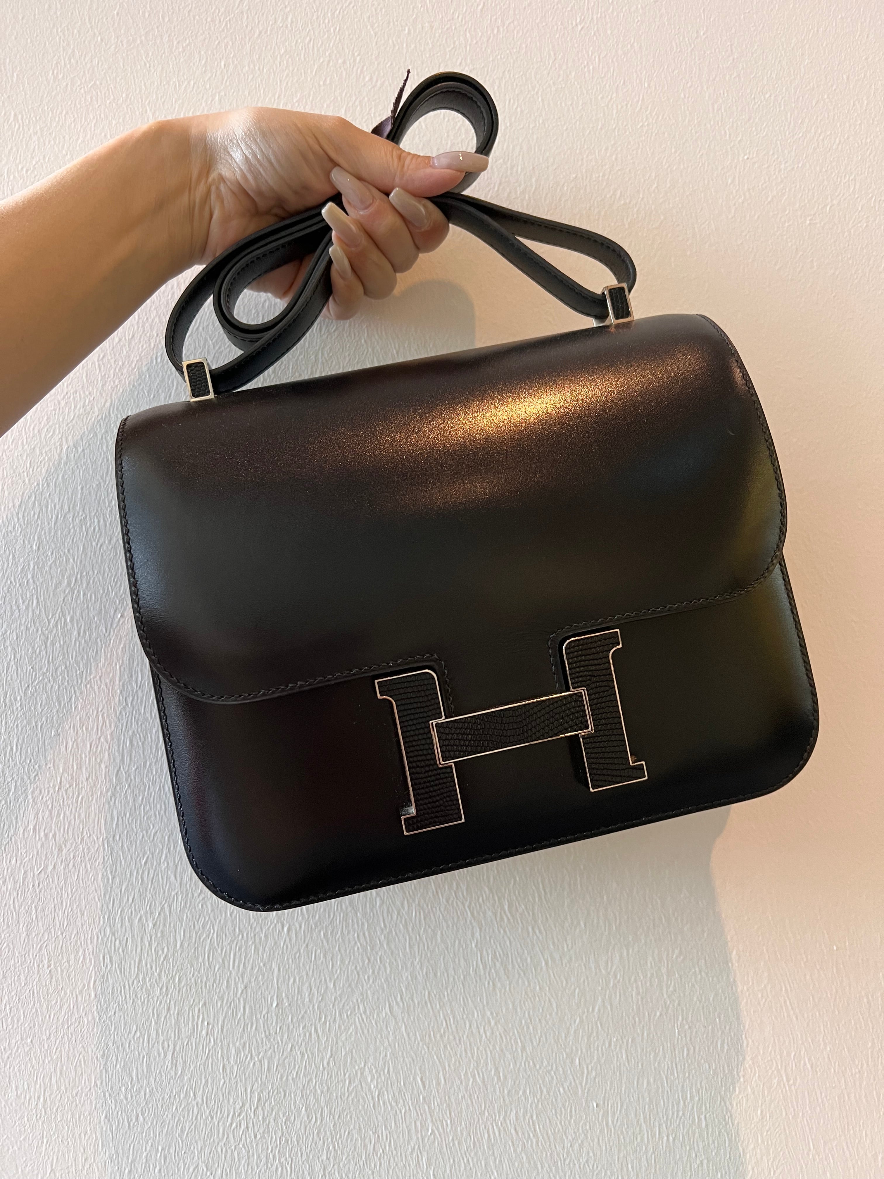 Hermes Constance 24 Black Box/Lizard PHW #R
