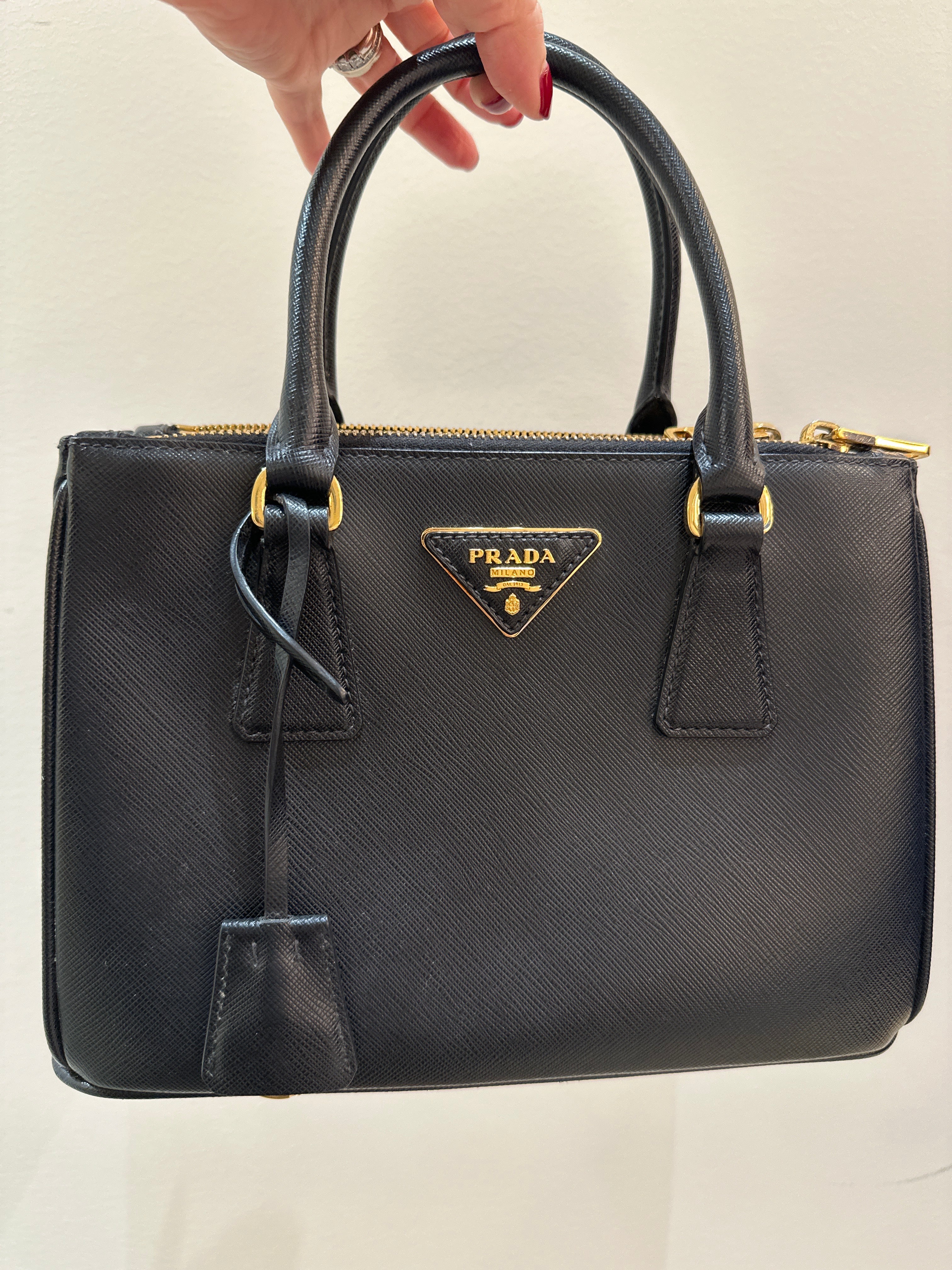 Prada Saffiano Mini Black Calfskin Bag
