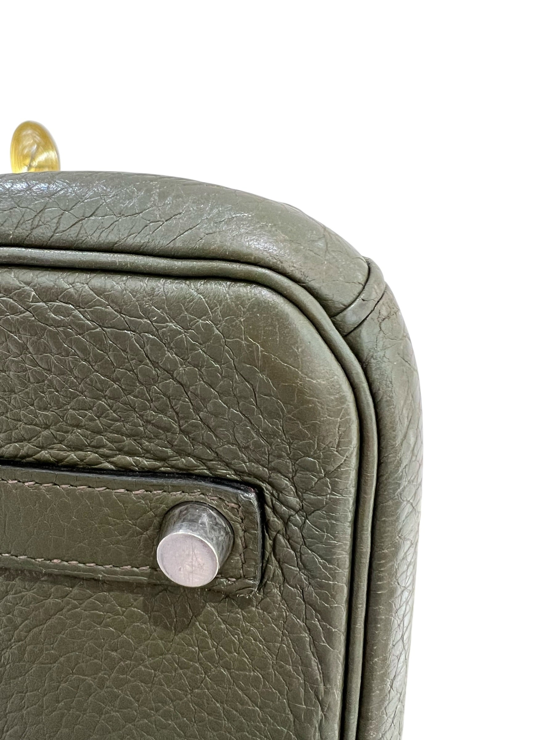 Hermes Birkin 35 Vert Olive Clemence PHW #K (Y2007) SKCH4099