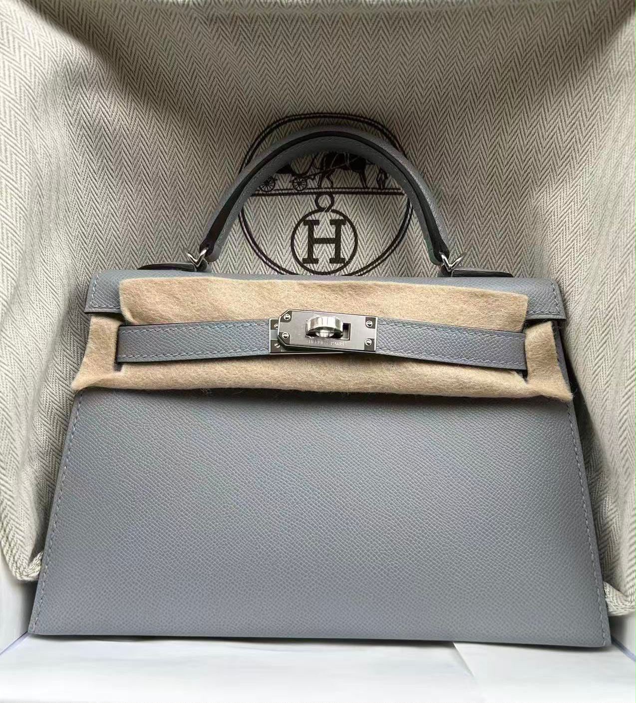 Hermes Mini kelly(c) gris pantin phw G madame ALTC1168