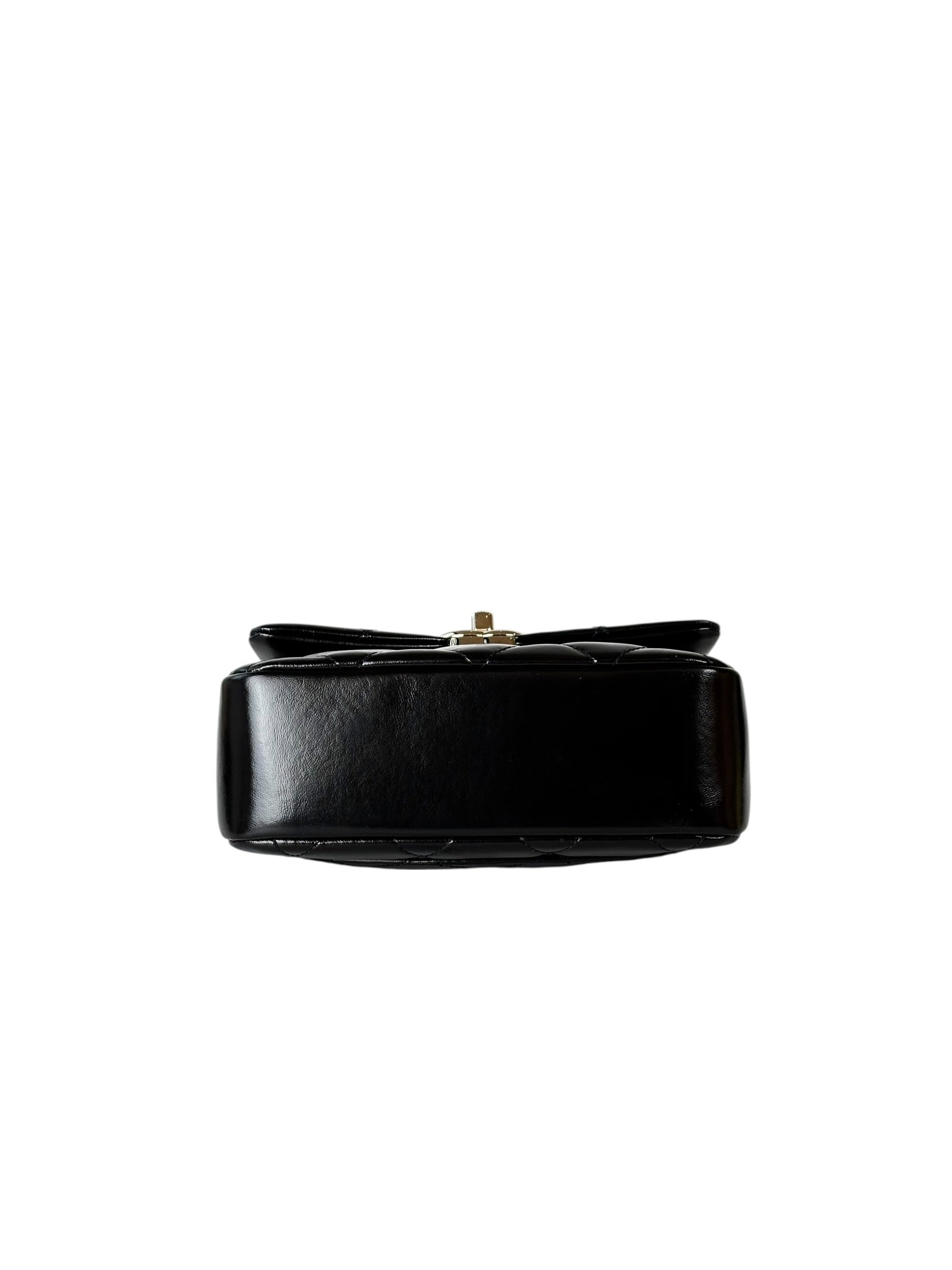 Chanel Classic Flap Mini Bag Black with Top Handle