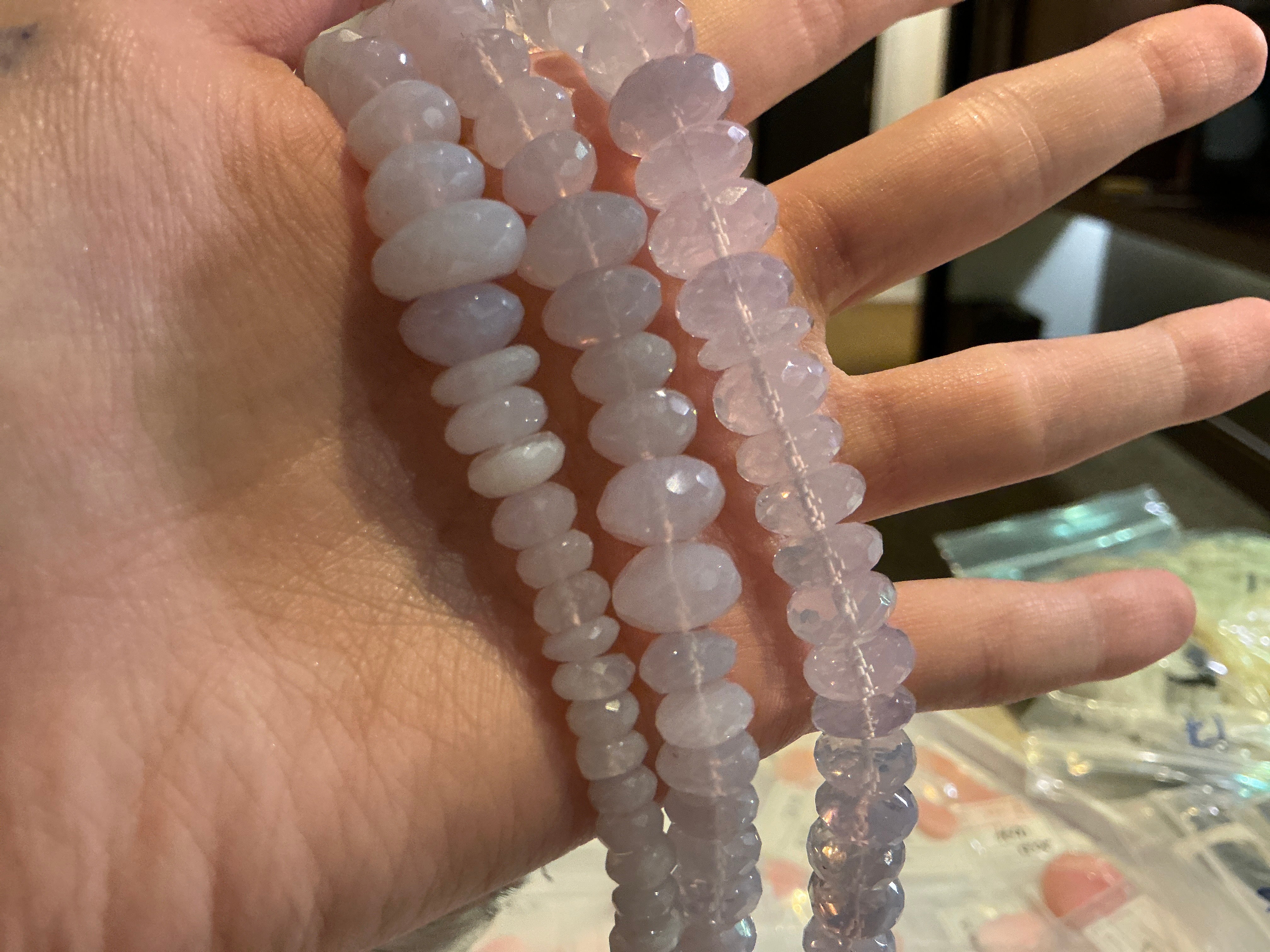 Lavender quartz beads graduation 10” #DXBCS4797