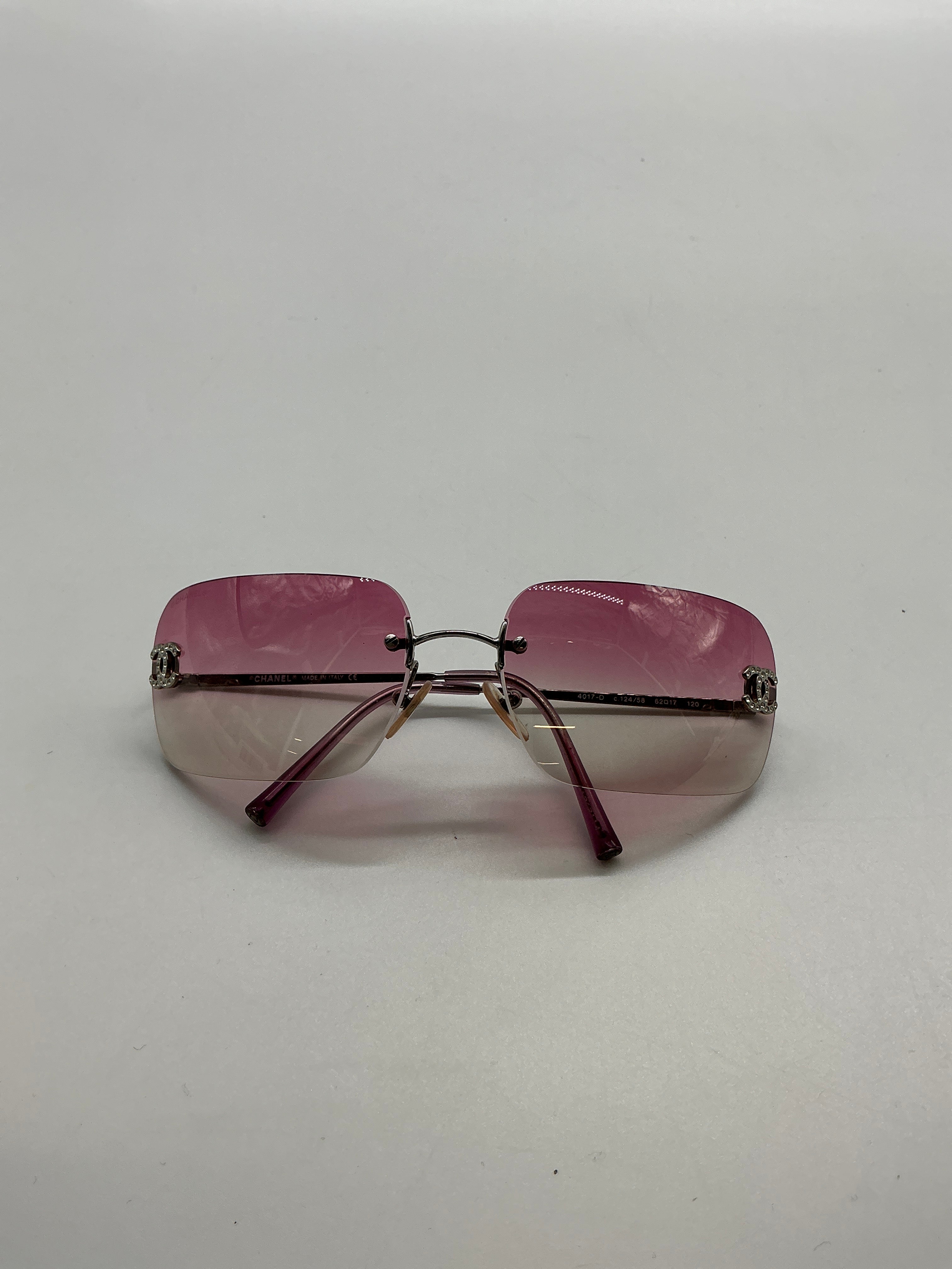 Chanel Rhinestones Sunglasses Pink DXBS2438