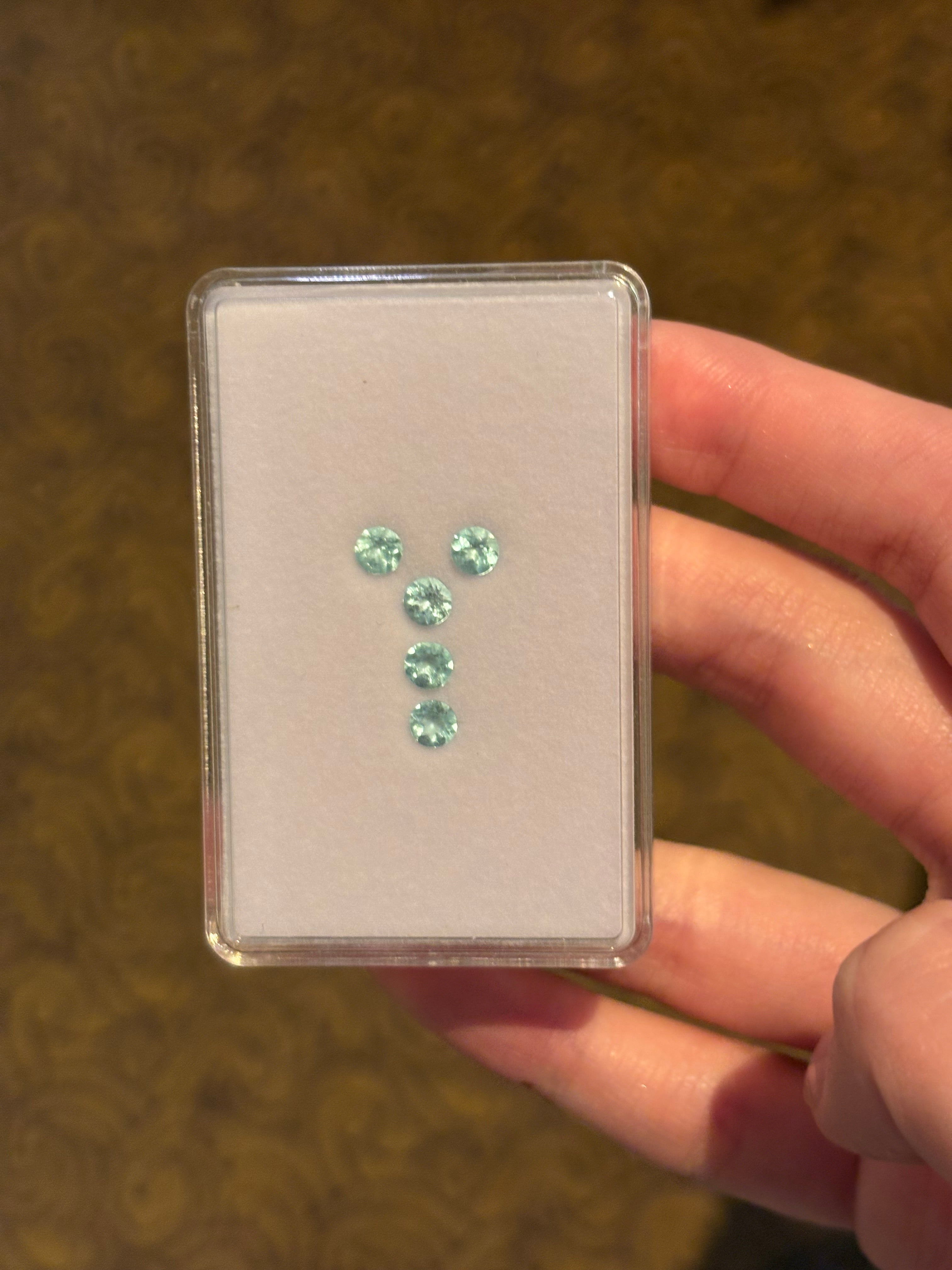 1.05ct Neon Paraiba Set Round Brilliant Cut Calibration (5 pcs) THAIC0529