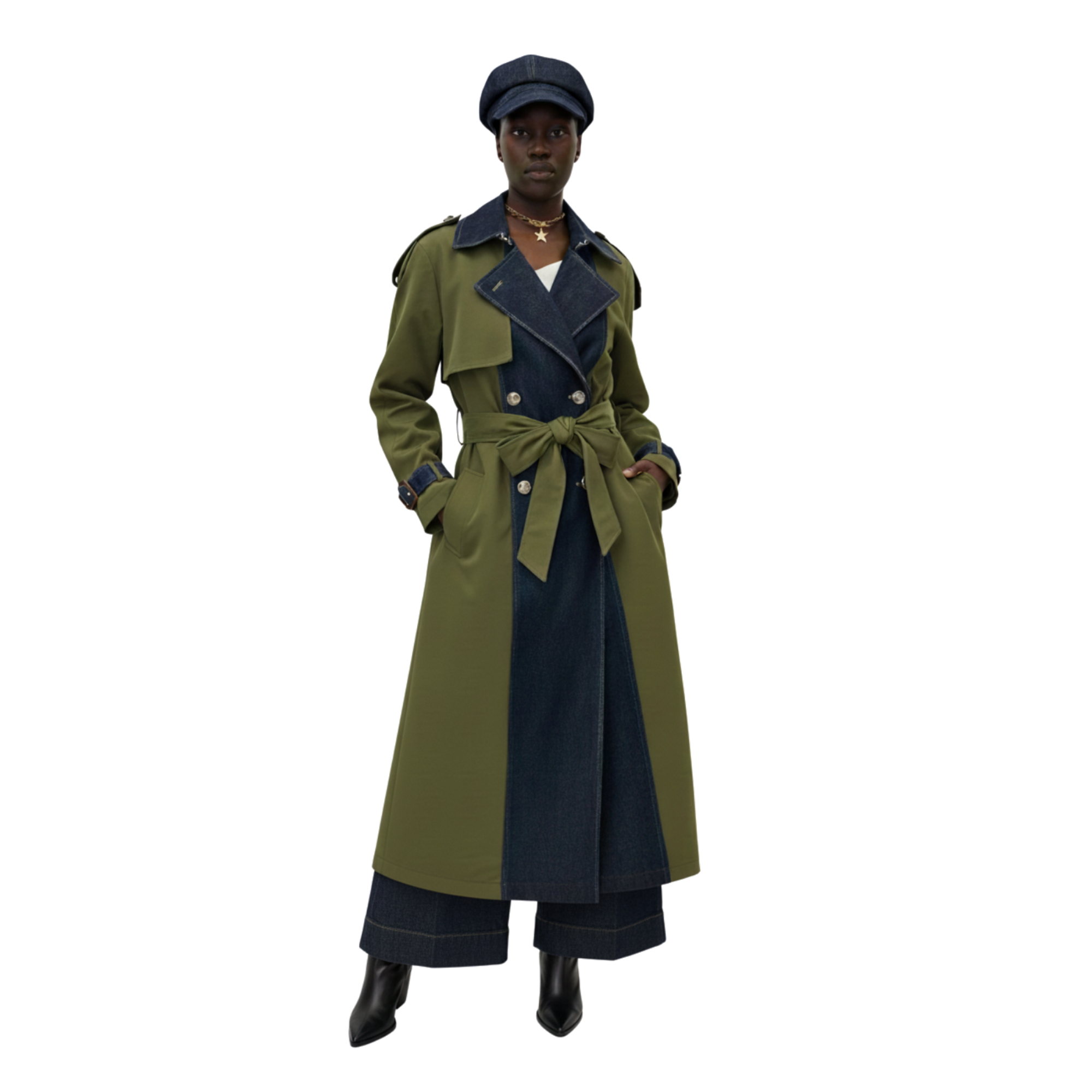 DENIM TRENCH COAT (معطف)"PAOLA"