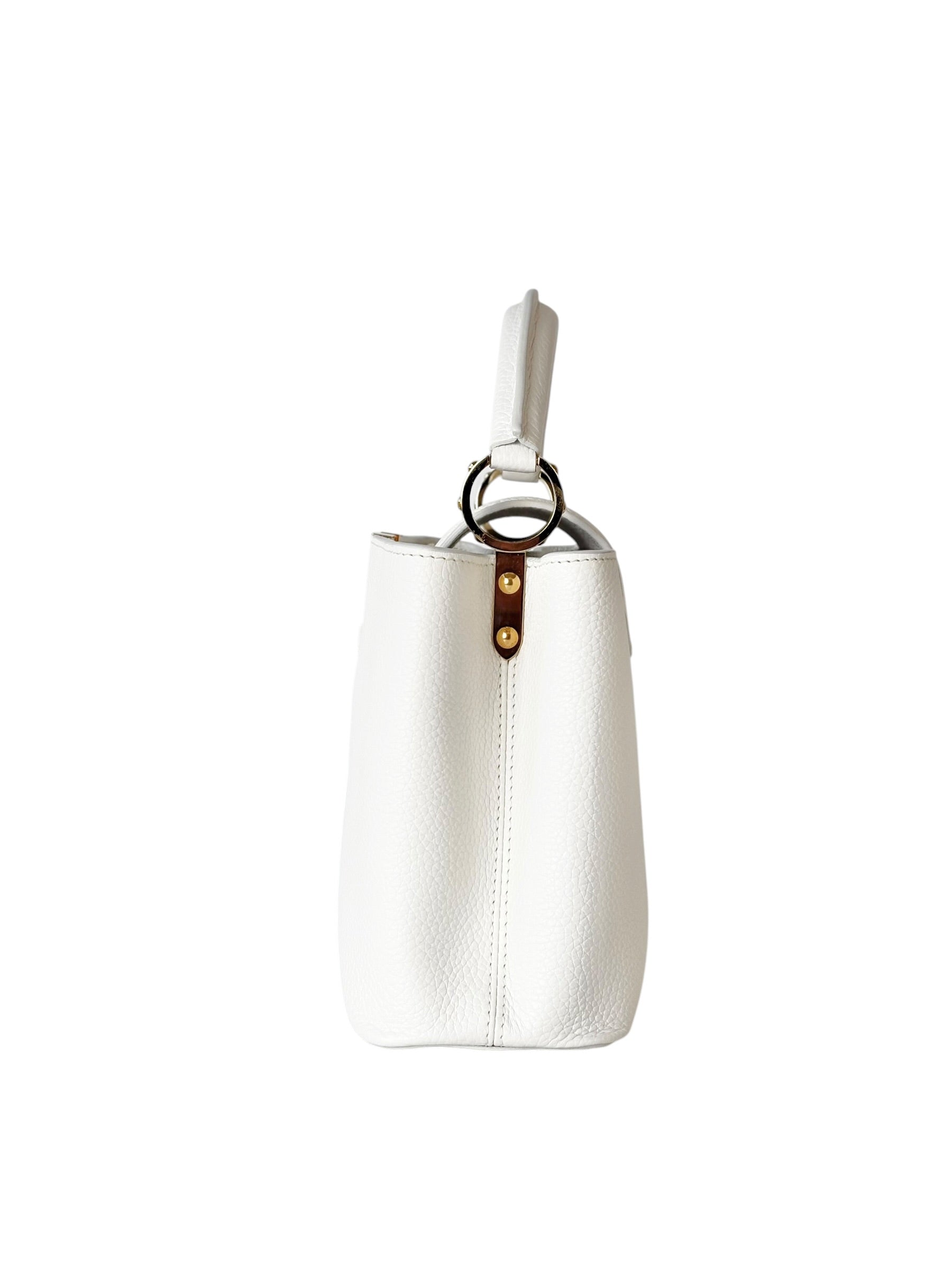 Louis Vuitton White Capucines MM 31cm Bag