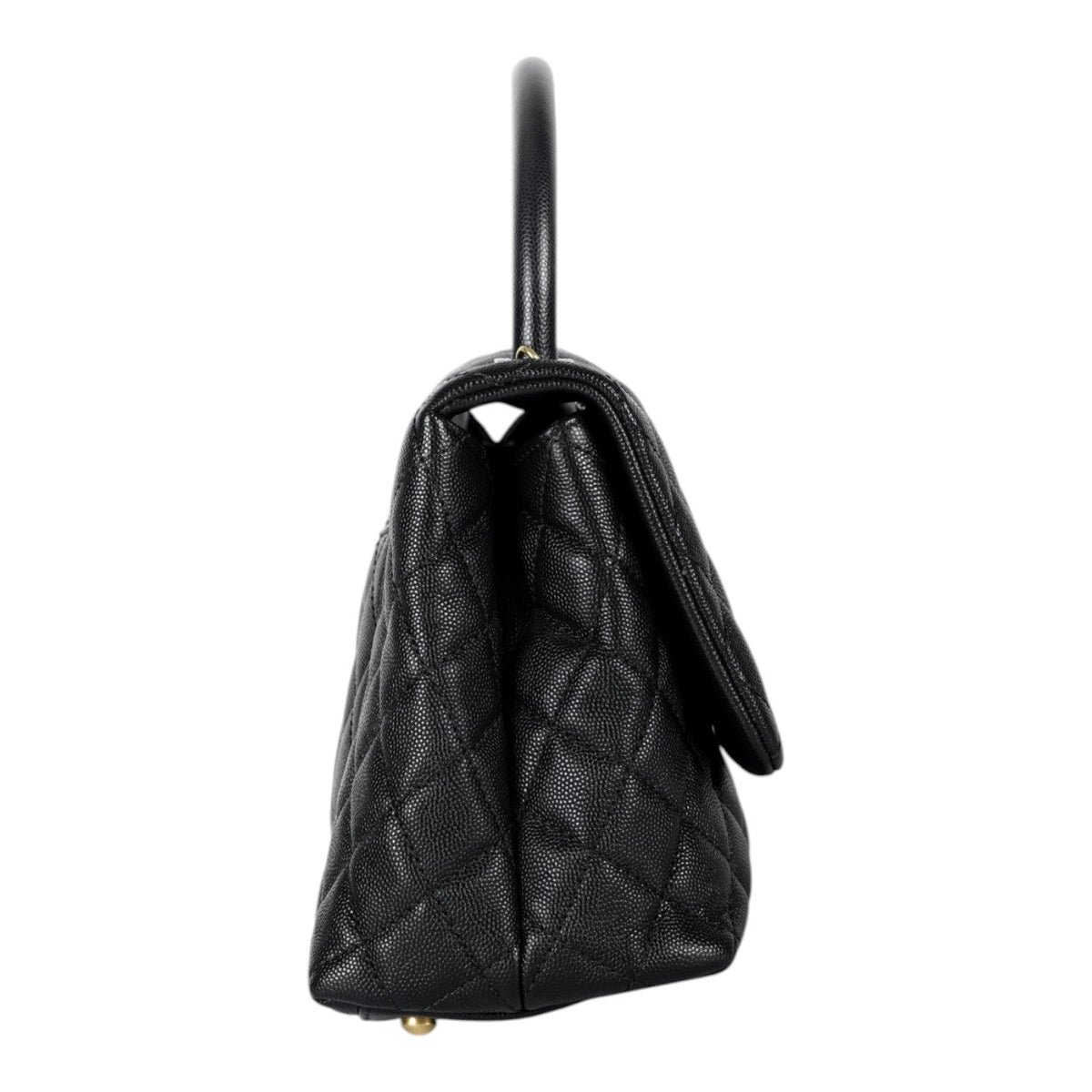 Chanel Black Medium Coco Handle Bag with GHW - Full Set