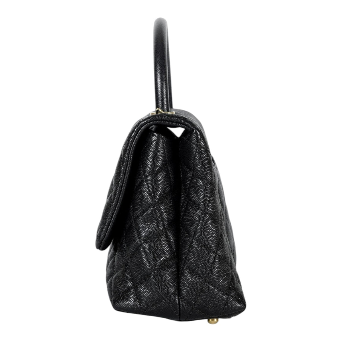 Chanel Black Medium Coco Handle Bag with GHW - Full Set