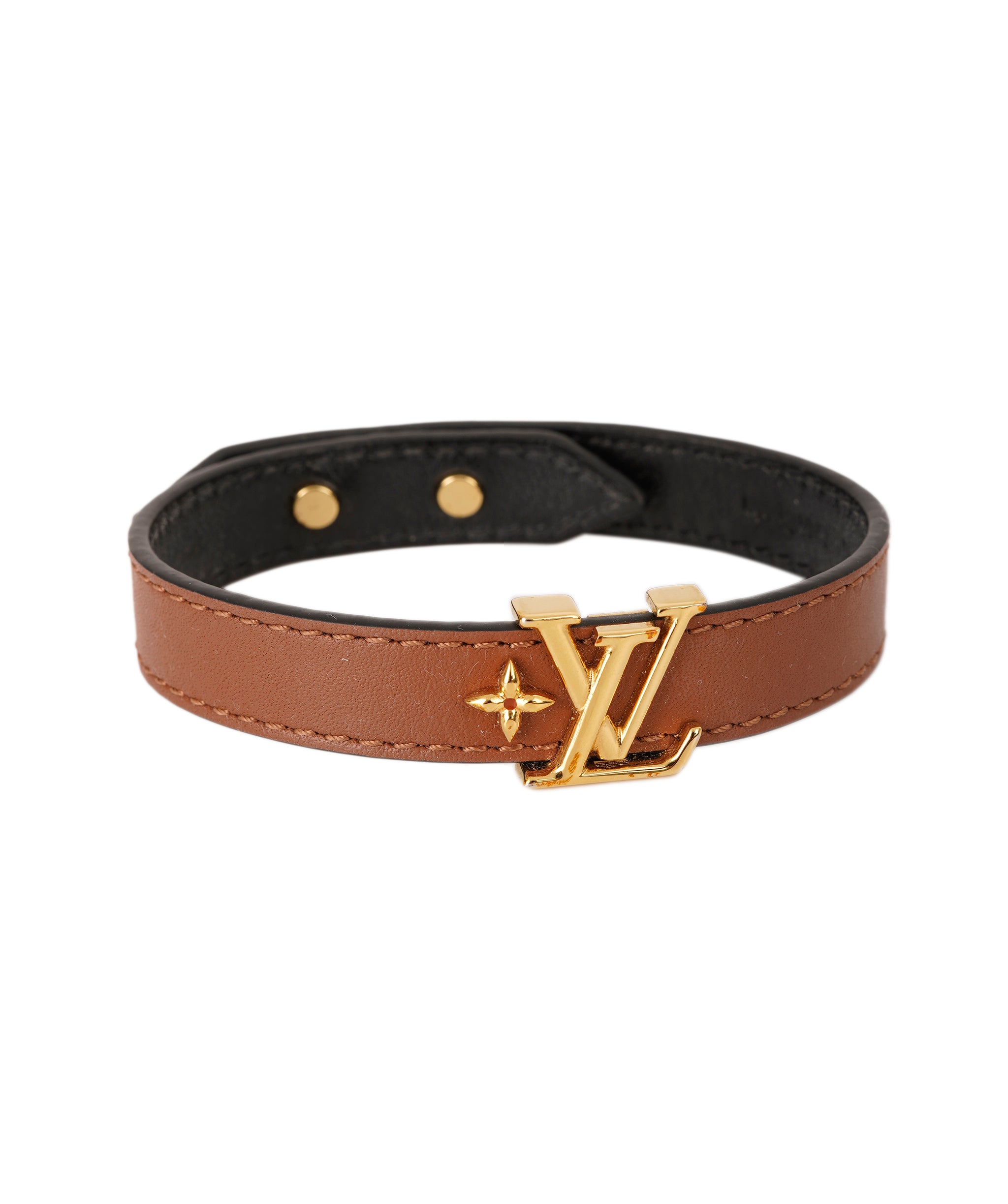 Louis Vuitton Brown Calfskin Iconic LV Bracelet - ANL0022