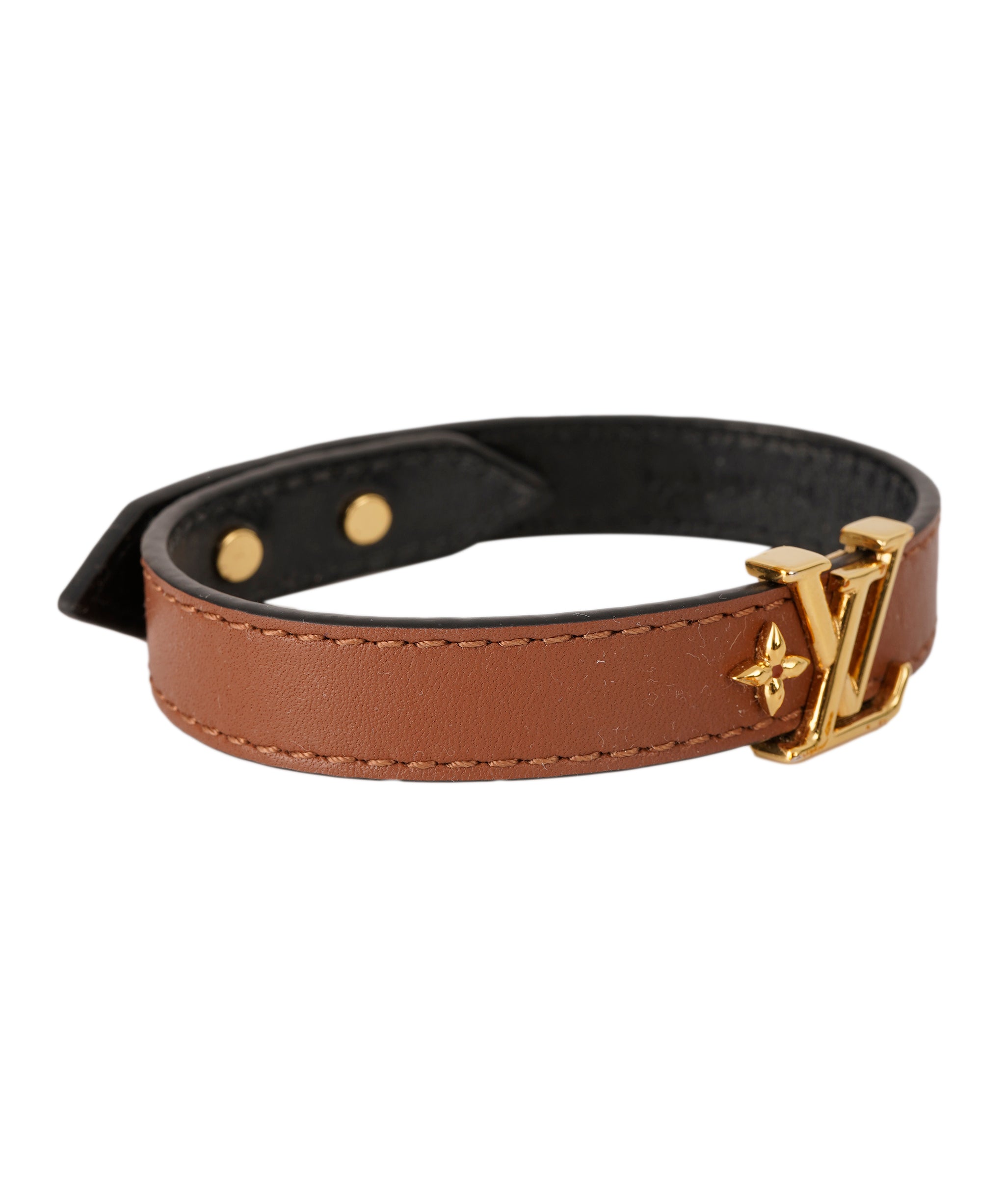 Louis Vuitton Brown Calfskin Iconic LV Bracelet - ANL0022