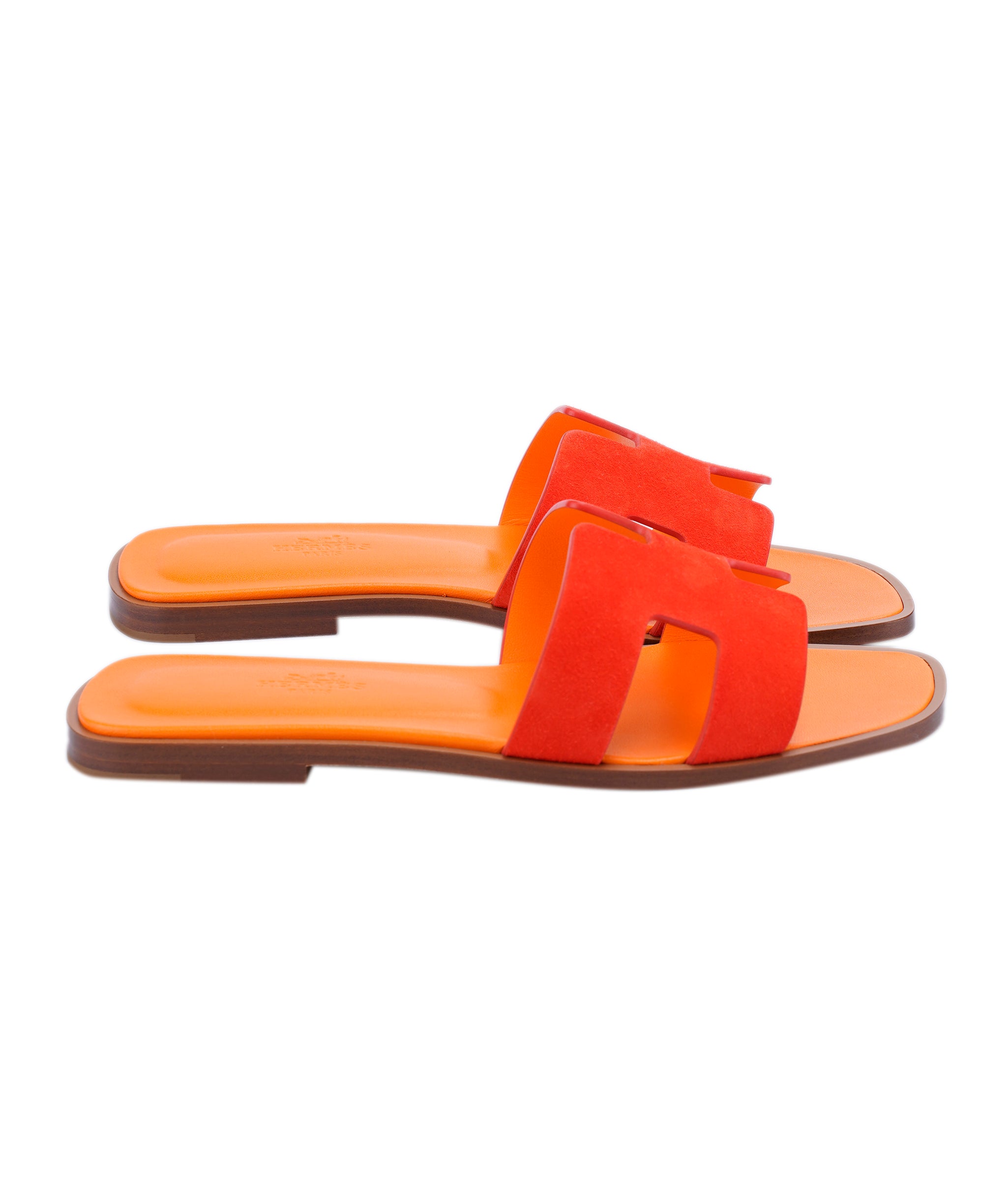 Hermes Oran Sandals 37 Rouge écarlate 014011AG