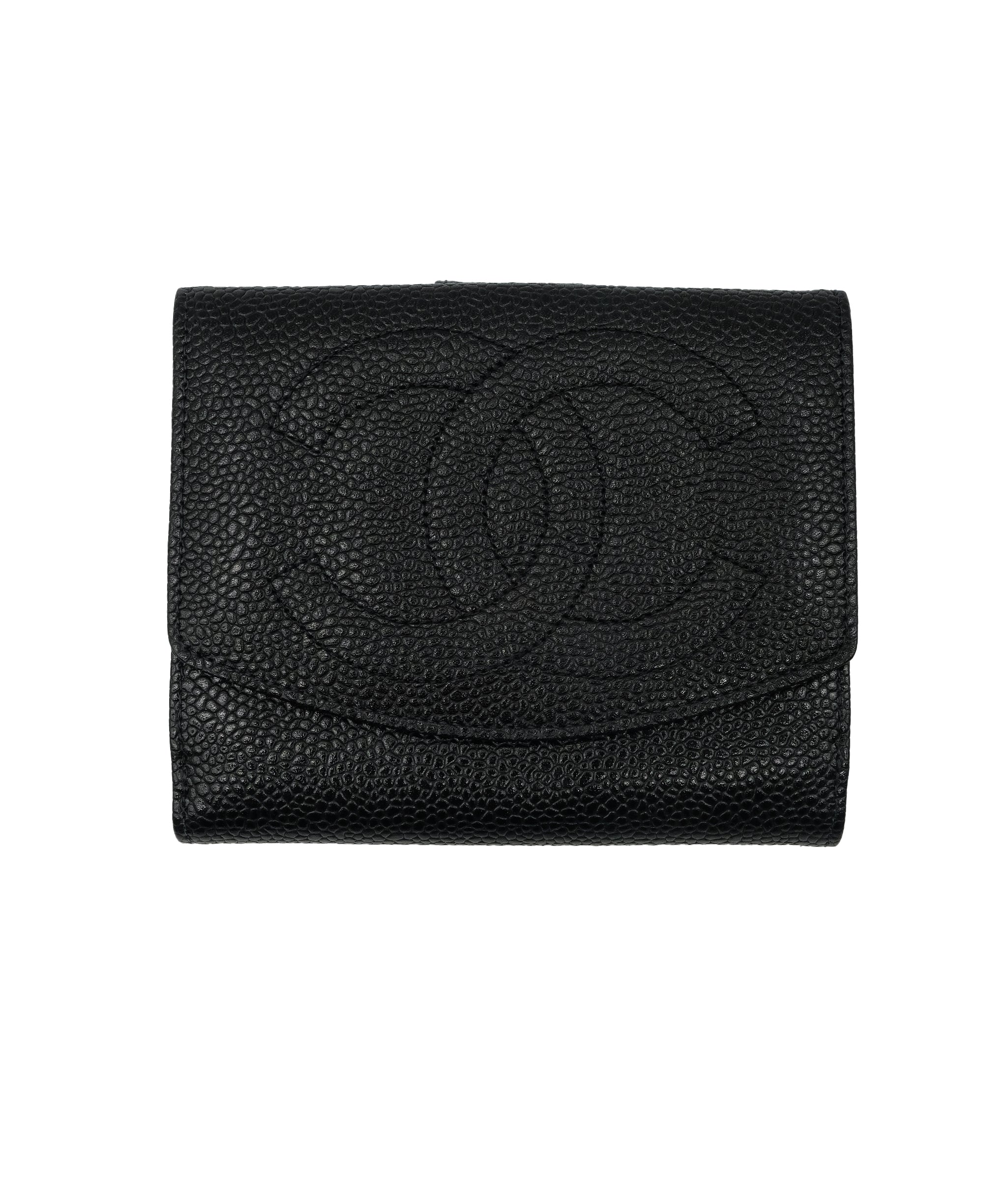 CHANEL Wallet Caviar Skin Black CC Autham5611 DXBS0336