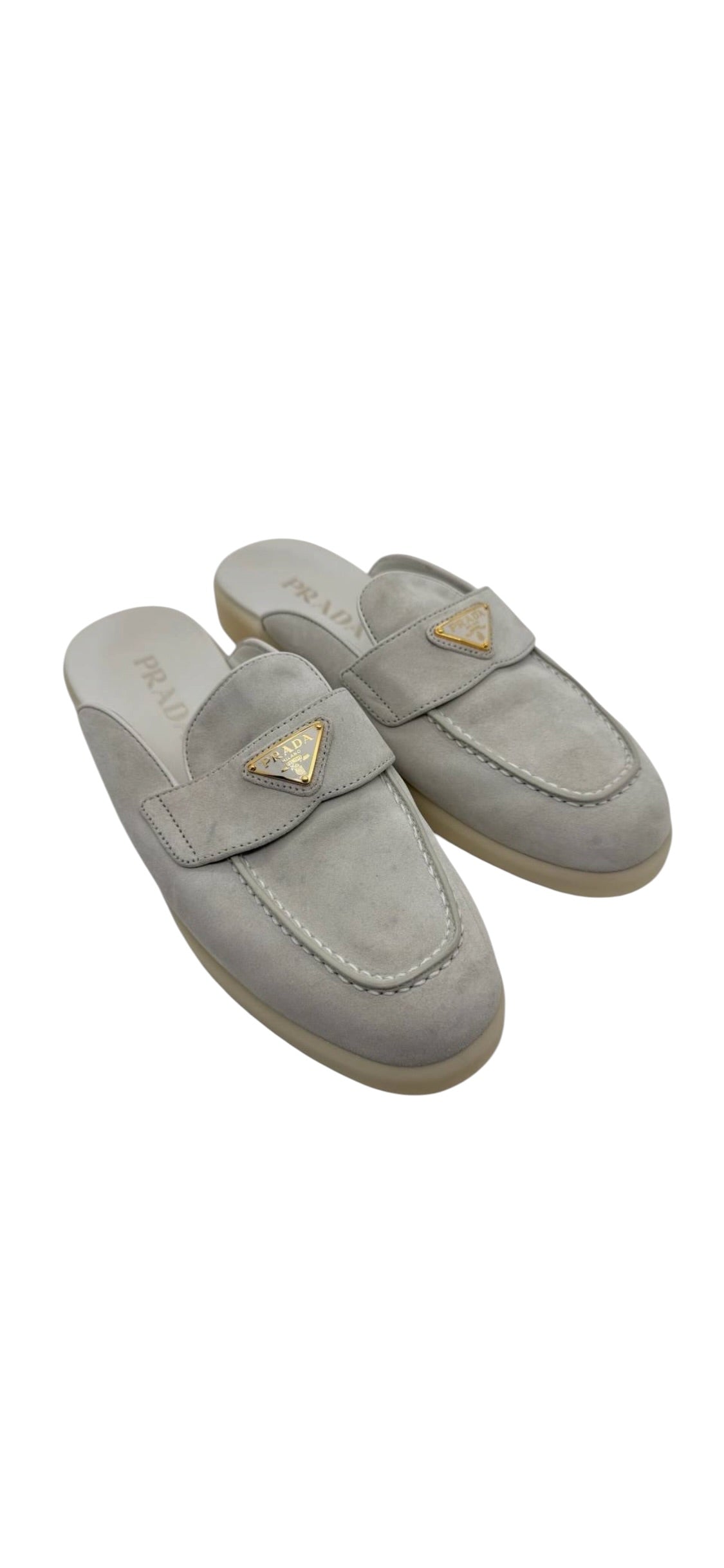 Prada Suede Mules Grey Sz39 DLT6421