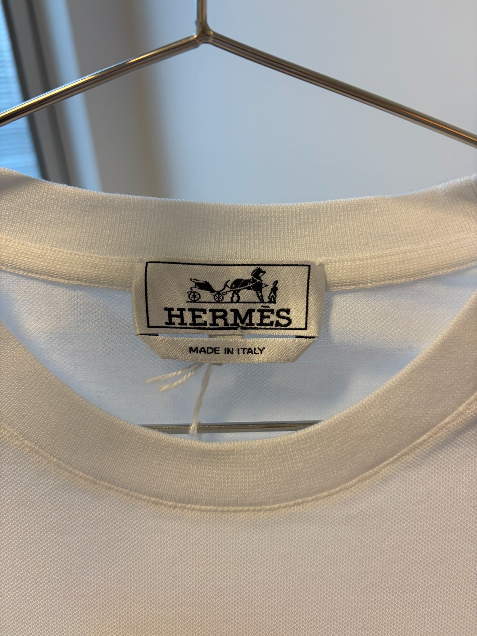 Hermes White H Embroidered T-Shirt