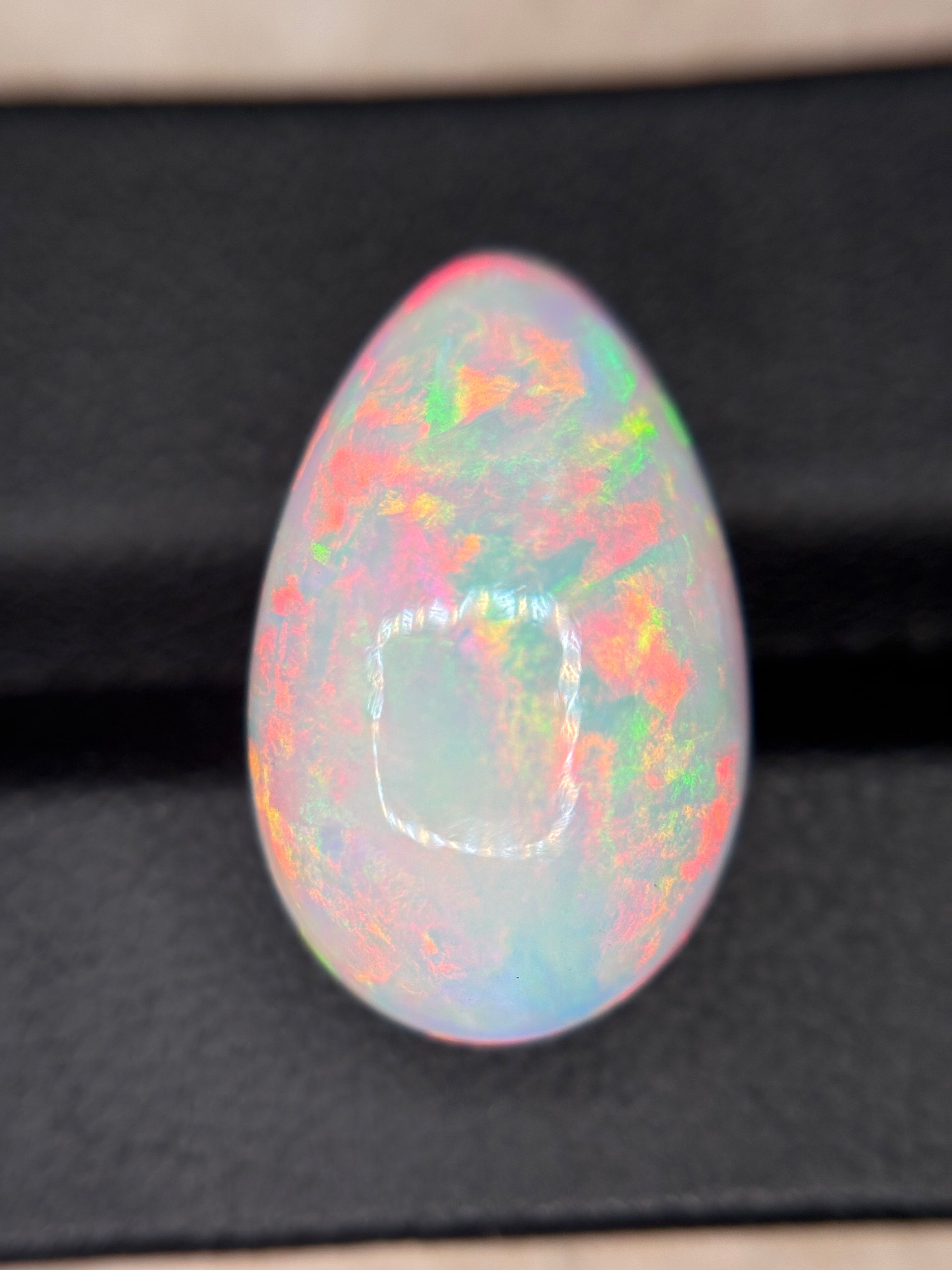 12.20ct White Opal Cab Pear THAIC0464