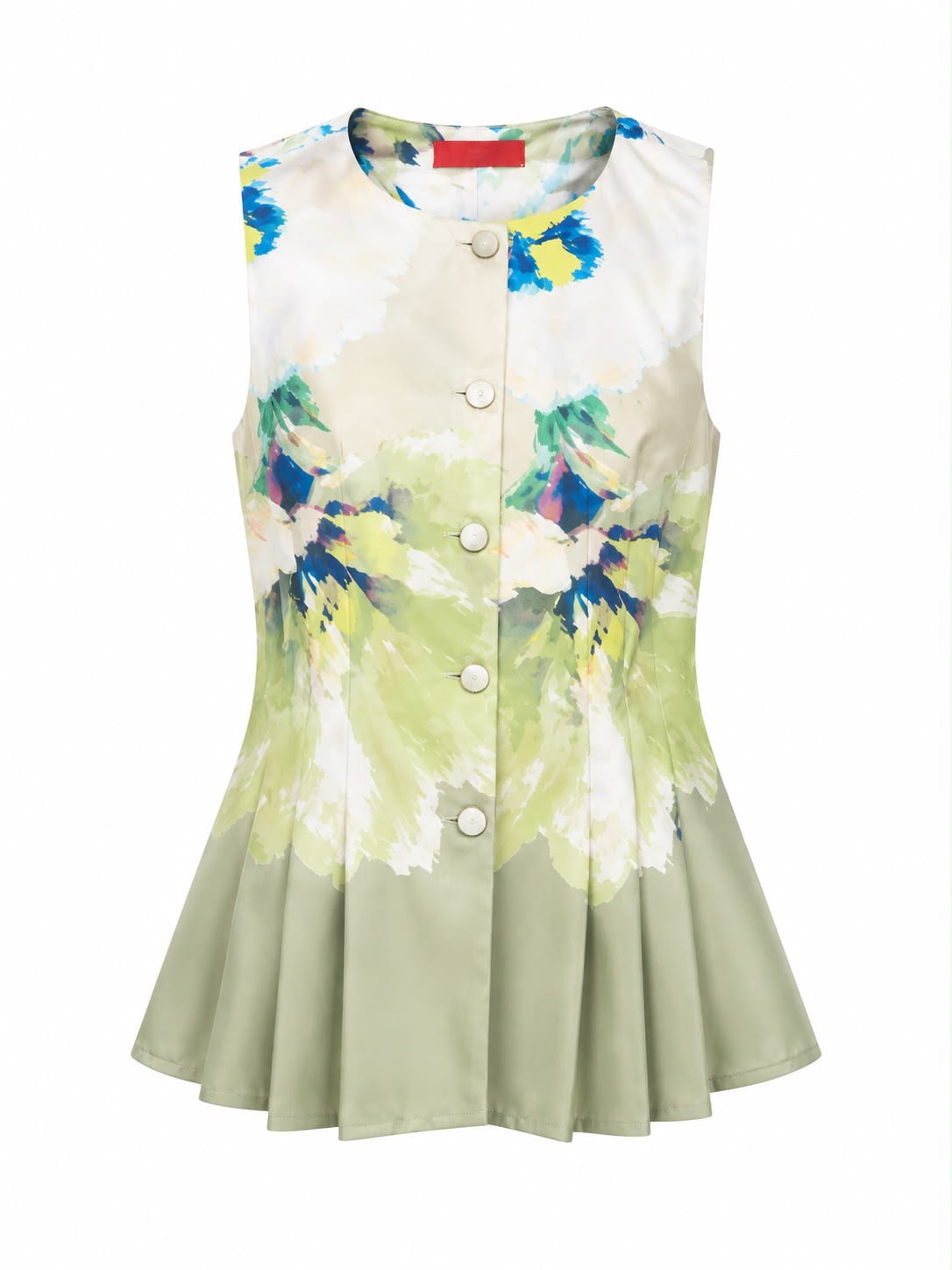 JACKET COLLINS PLEATED GREEN FLORAL MCL12963
