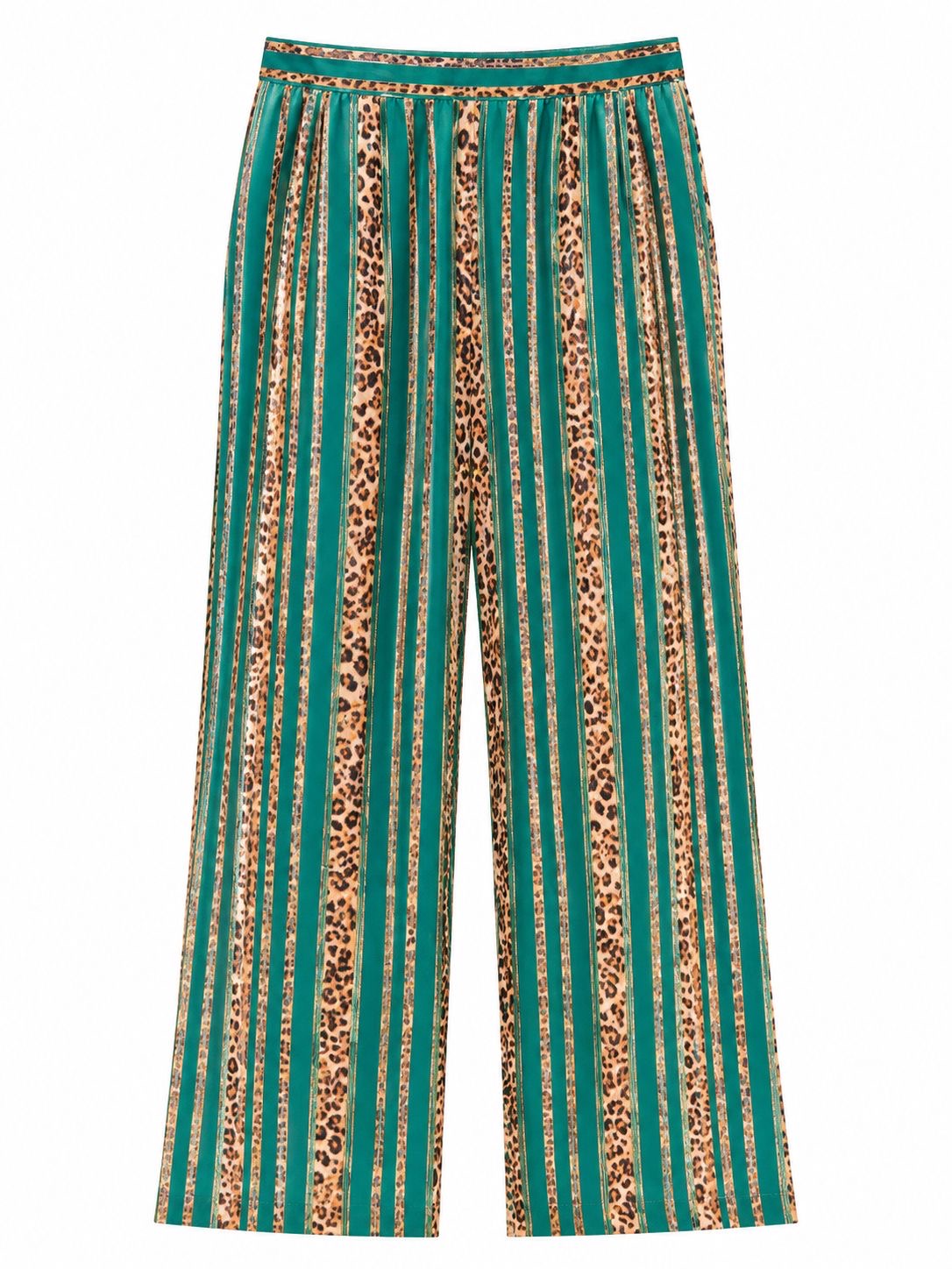 TROUSER WAVE SILK LACE LEO PINSTRIPES GREEN MCL13197