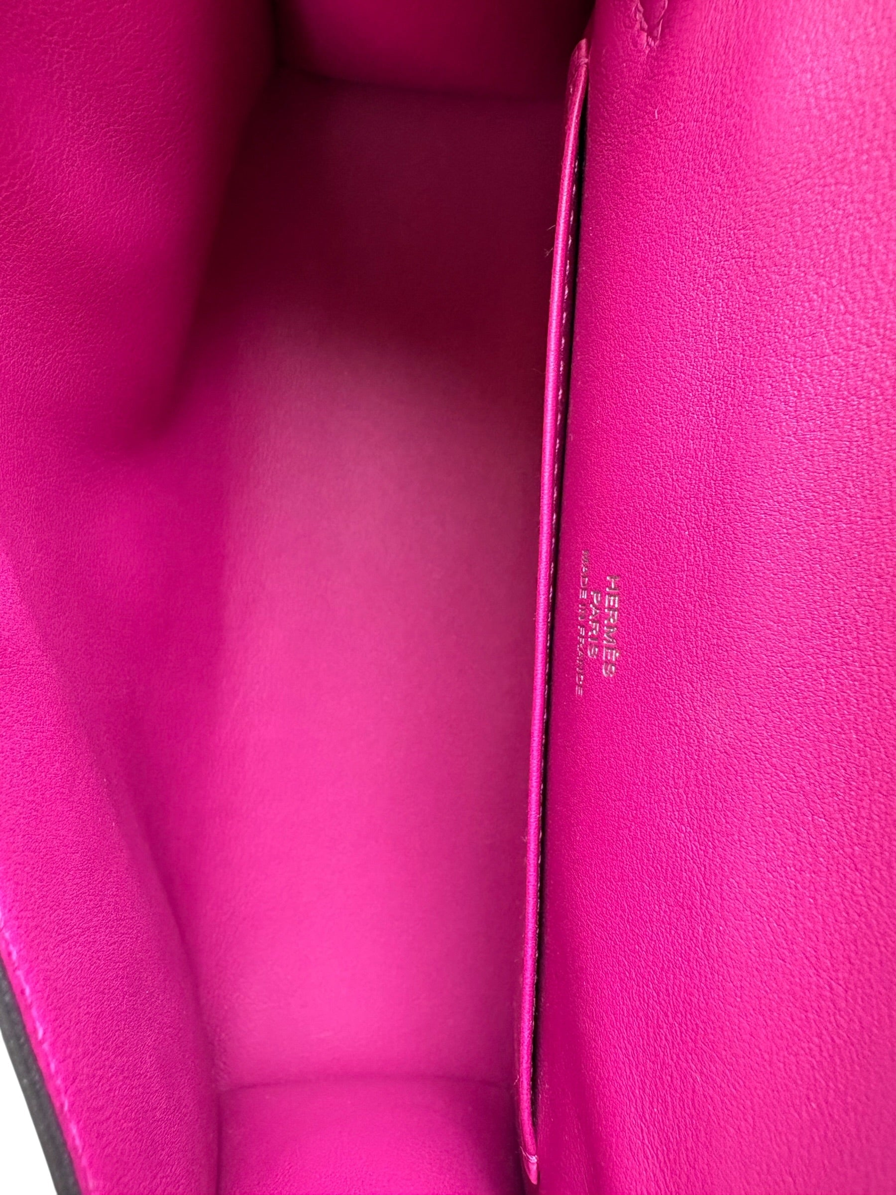 Hermes Kelly Pochette in Rose Pourpre Swift