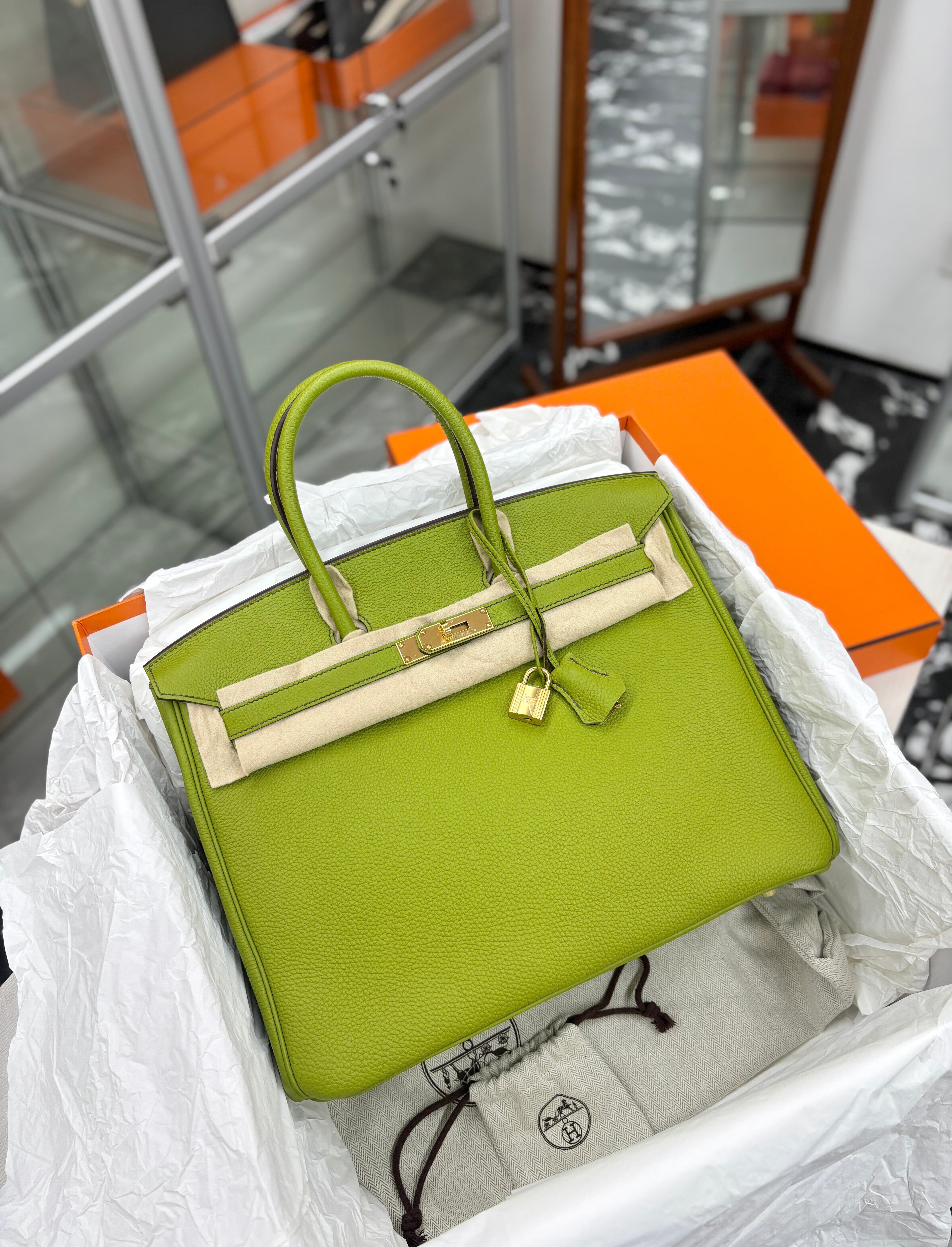 Hermès Birkin 35  Vert Anis Togo GHW
