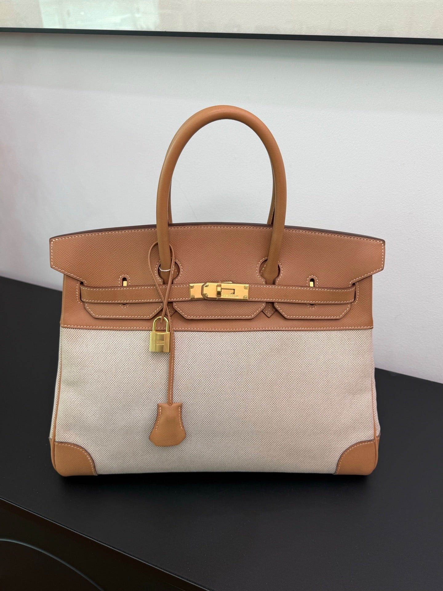Hermès Birkin 35 Toile & Natural Leather GHW