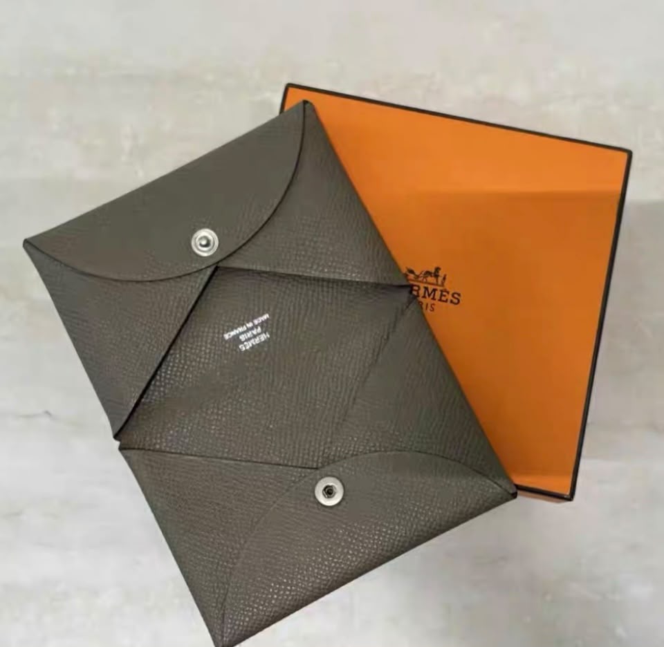 Hermes Duo Calvi Holder Taupe - Giftable in Box