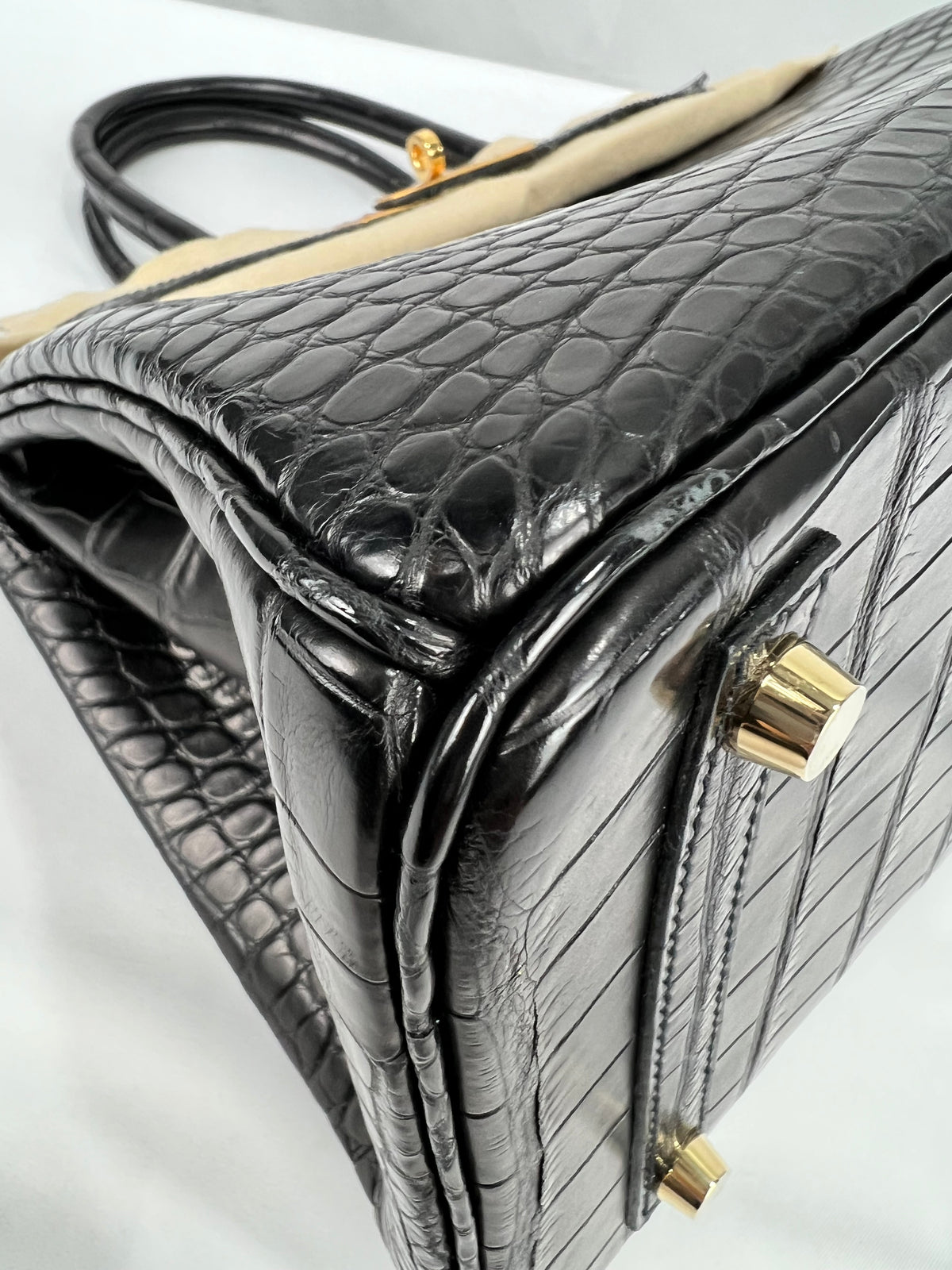 HERMES BIRKIN BLACK ALLIGATOR MAT HANDBAG 2000000153902