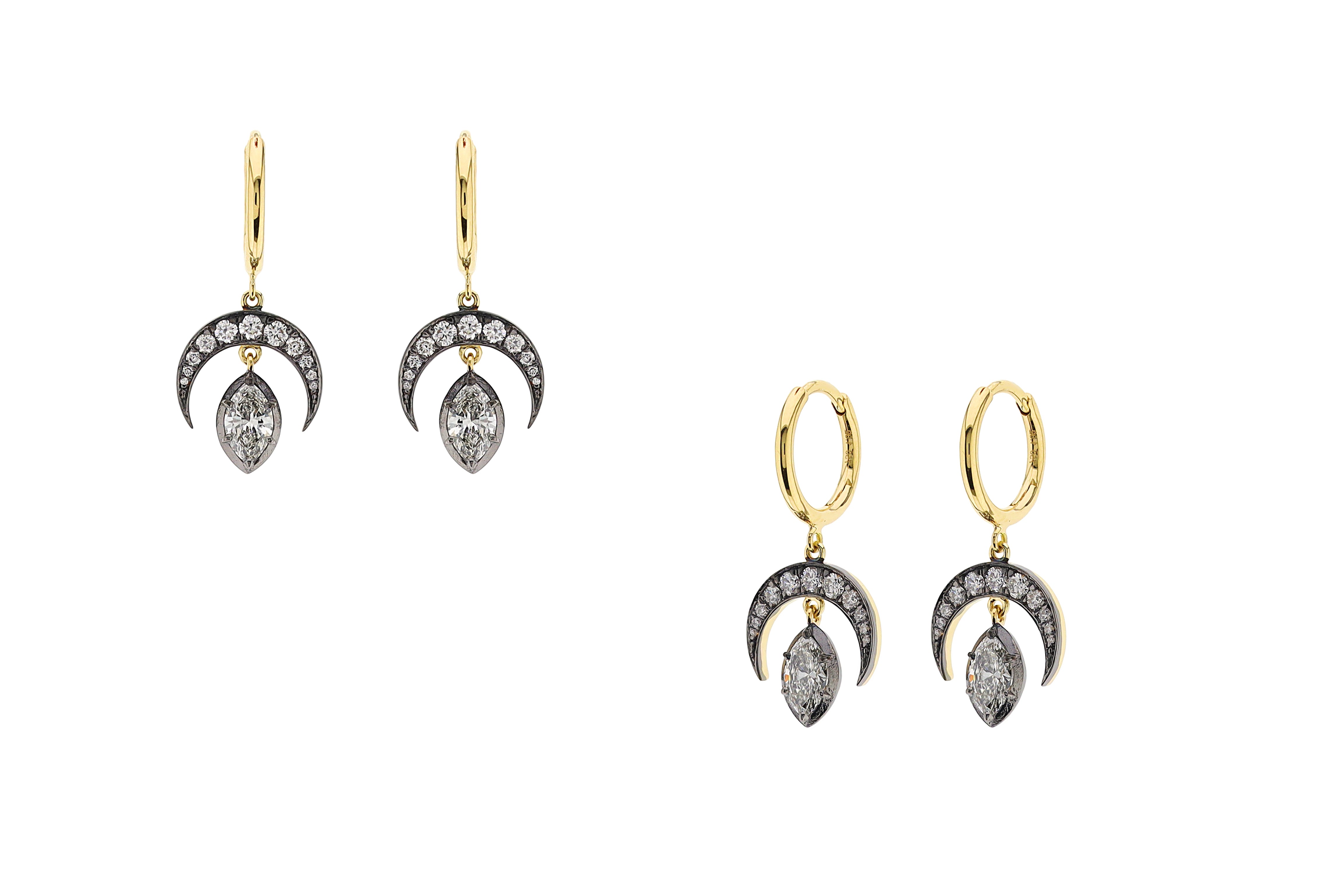 0.96ct EX MQ FULL CUT (G-H/VS-SI) WH SD EARRINGS E8223