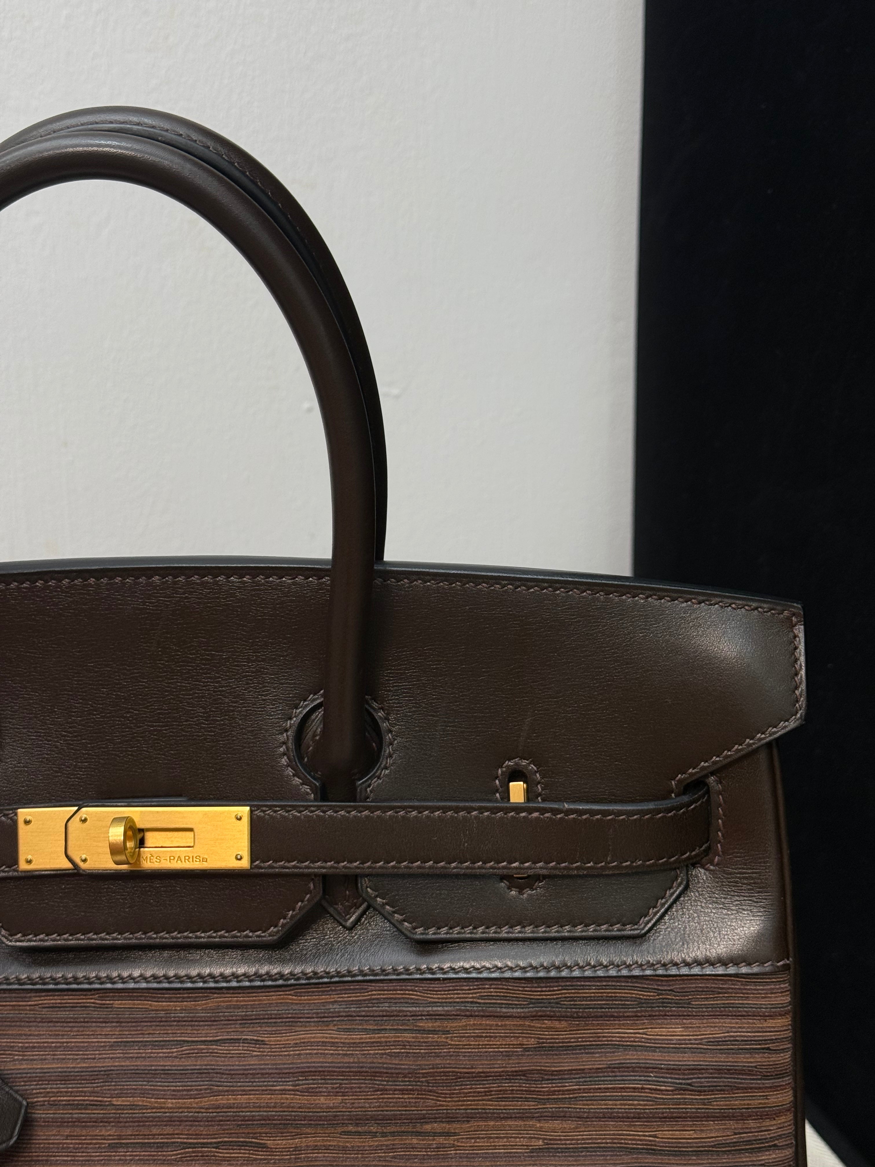Hermes Birkin 35 Shearling Leather Bag