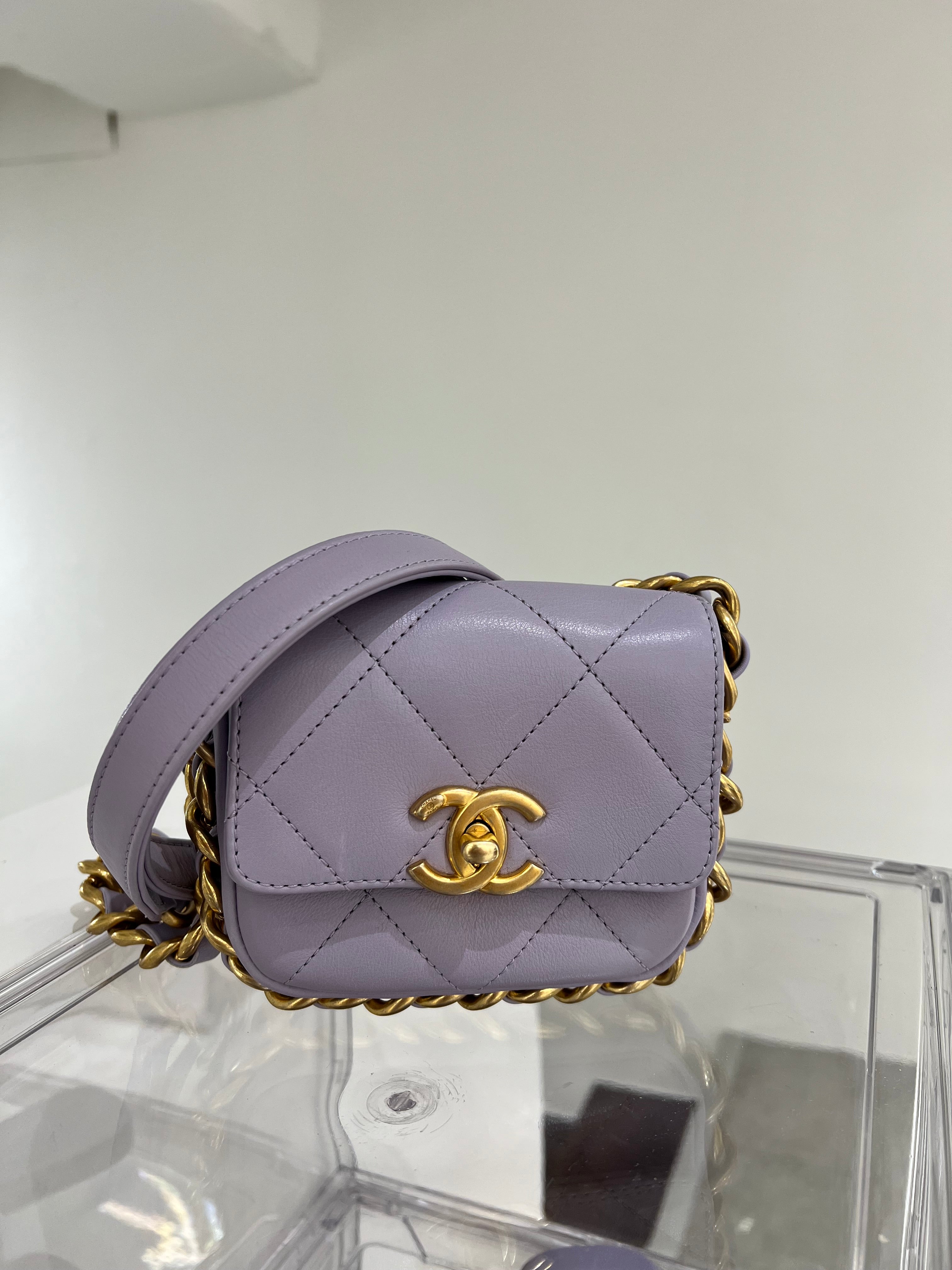 CHANEL PURPLE CALF BAG BAG SYC1964