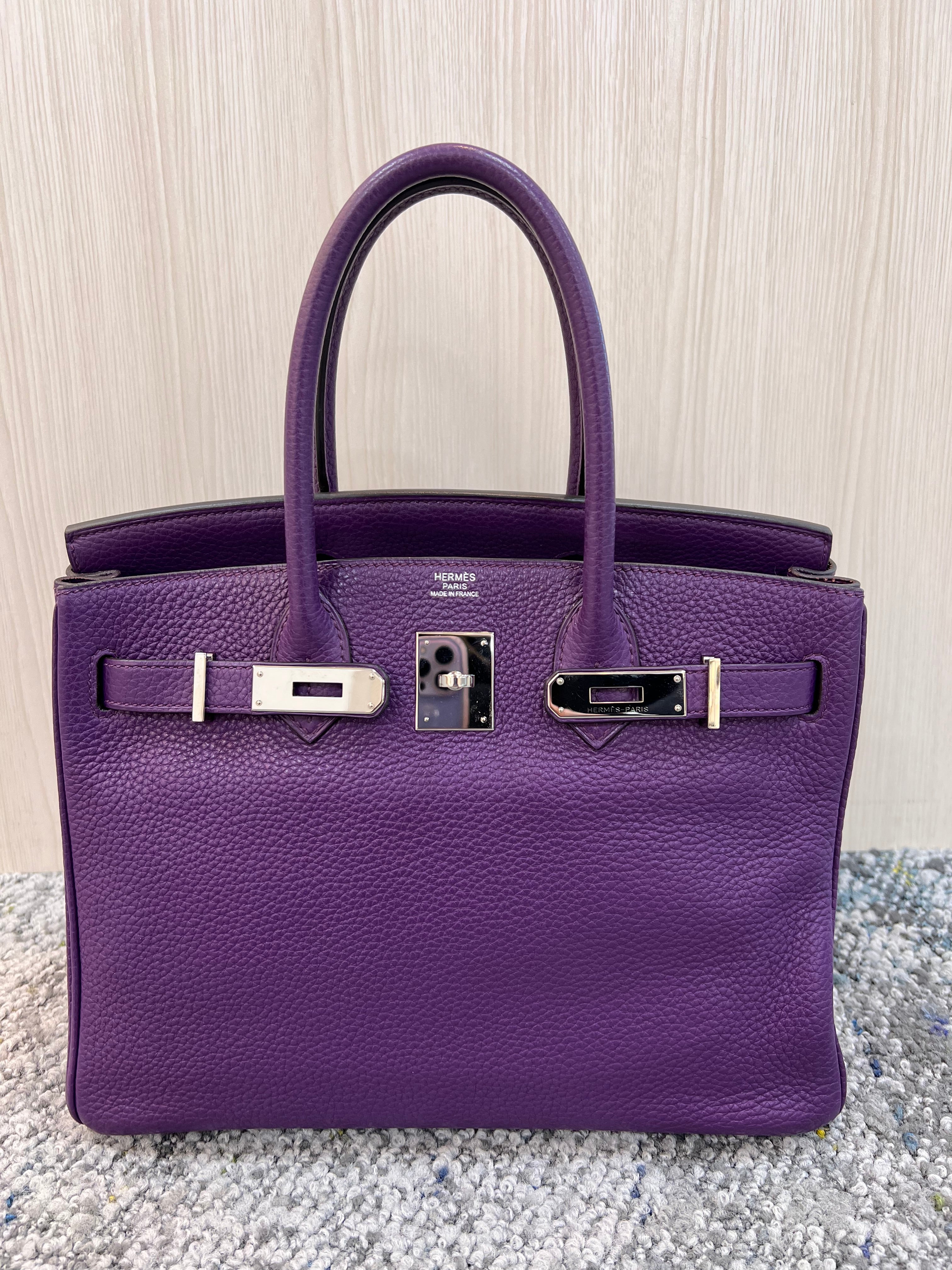 Hermes Birkin 30 Iris Clemence PHW #P 90257294