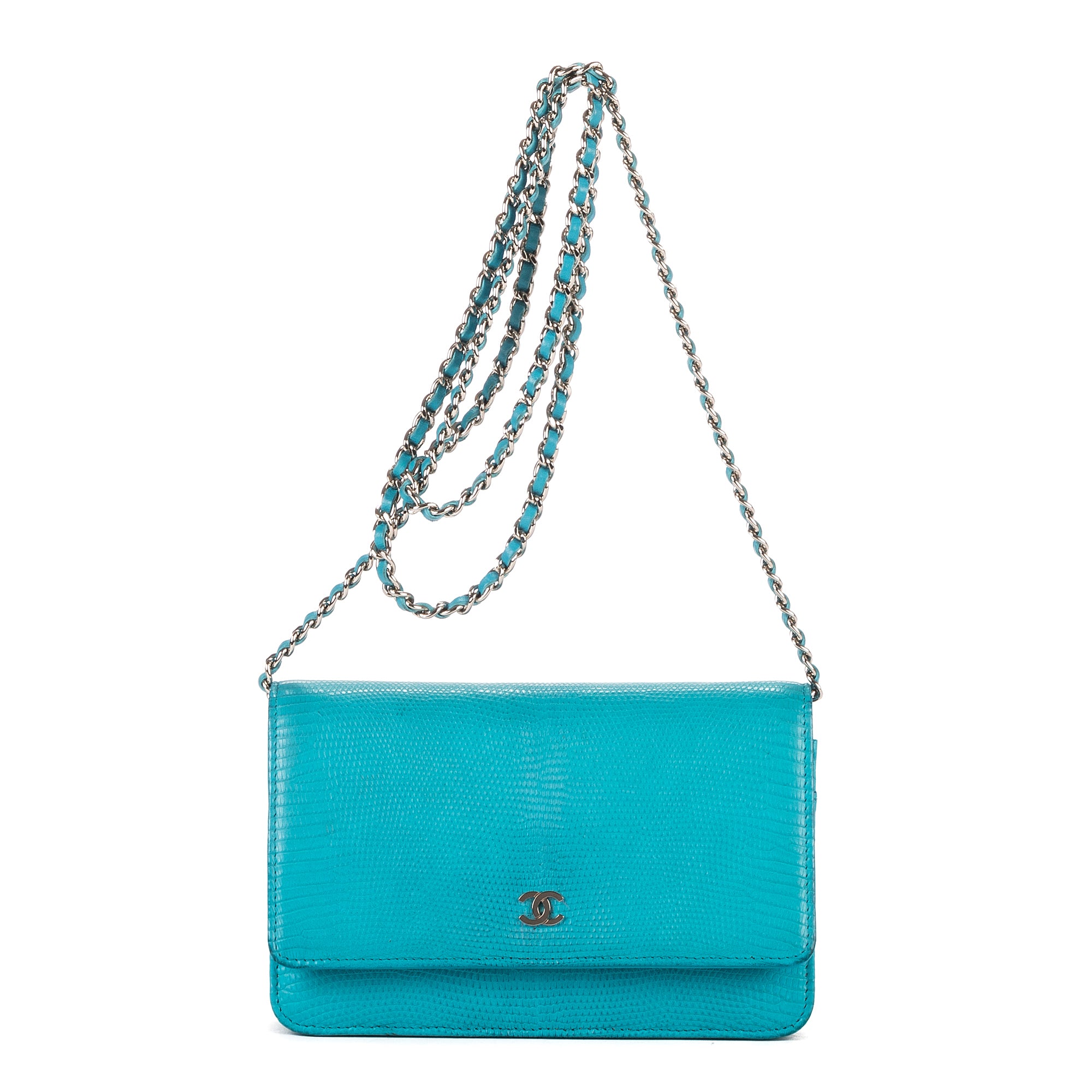 Chanel Blue Calf Leather Timeless Wallet on Chain EAH1852