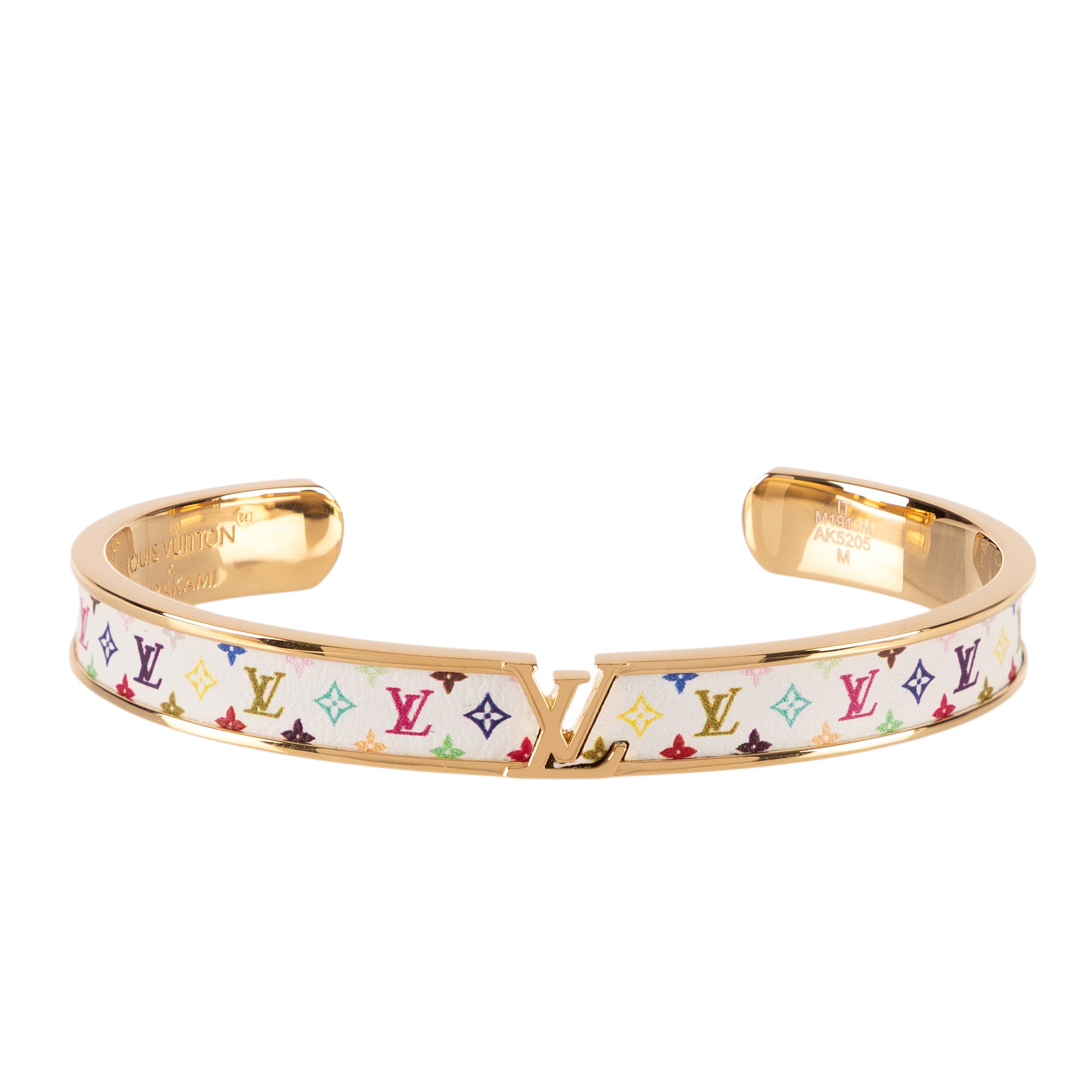 Louis Vuitton Ltd. Ed. LV x Takashi Murakami LV Initiales Bracelet Medium White/Multicolor Multicolore Monogram Canvas EAH3211