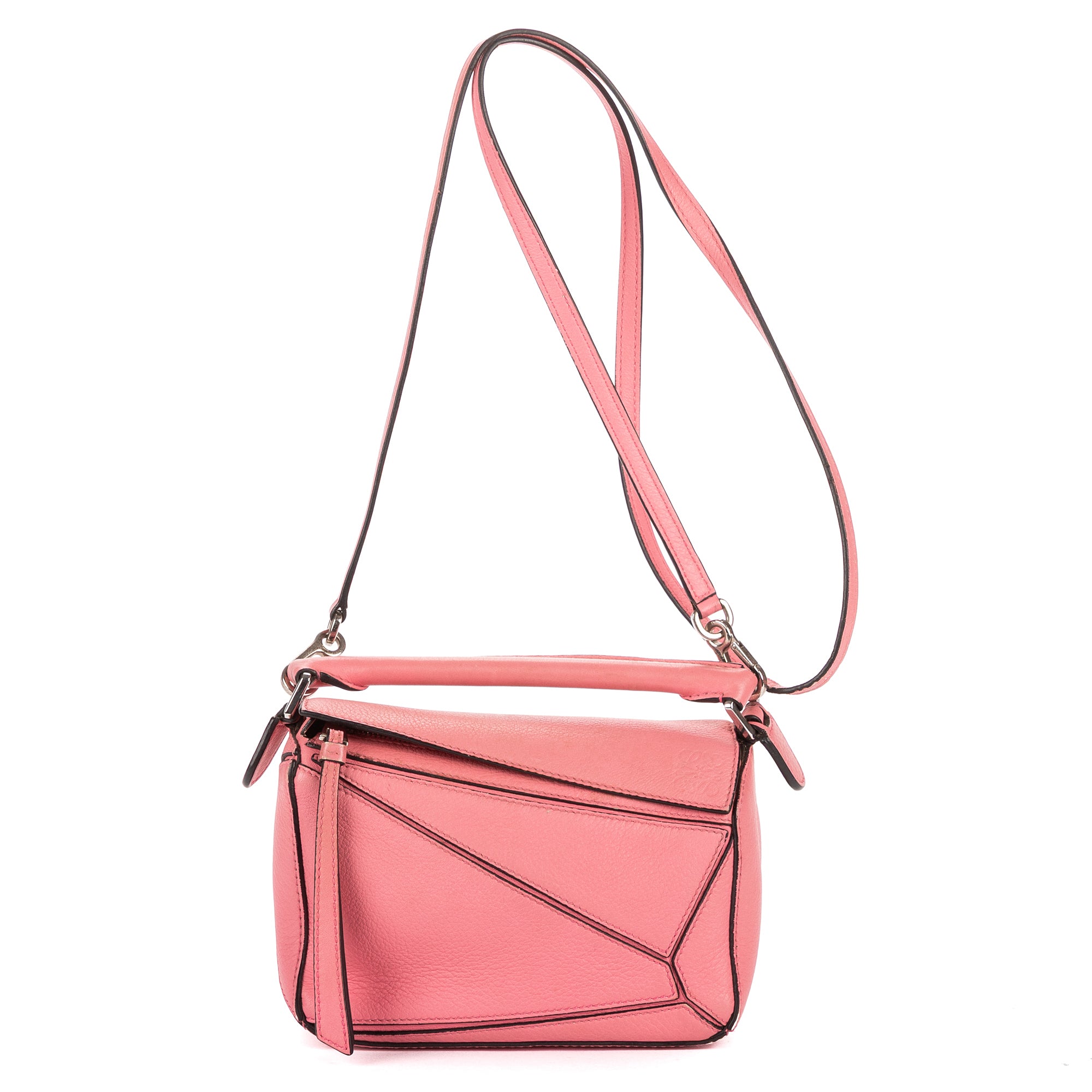 Loewe Mini Puzzle Mini Pink Grained Calfskin Leather EAH3571