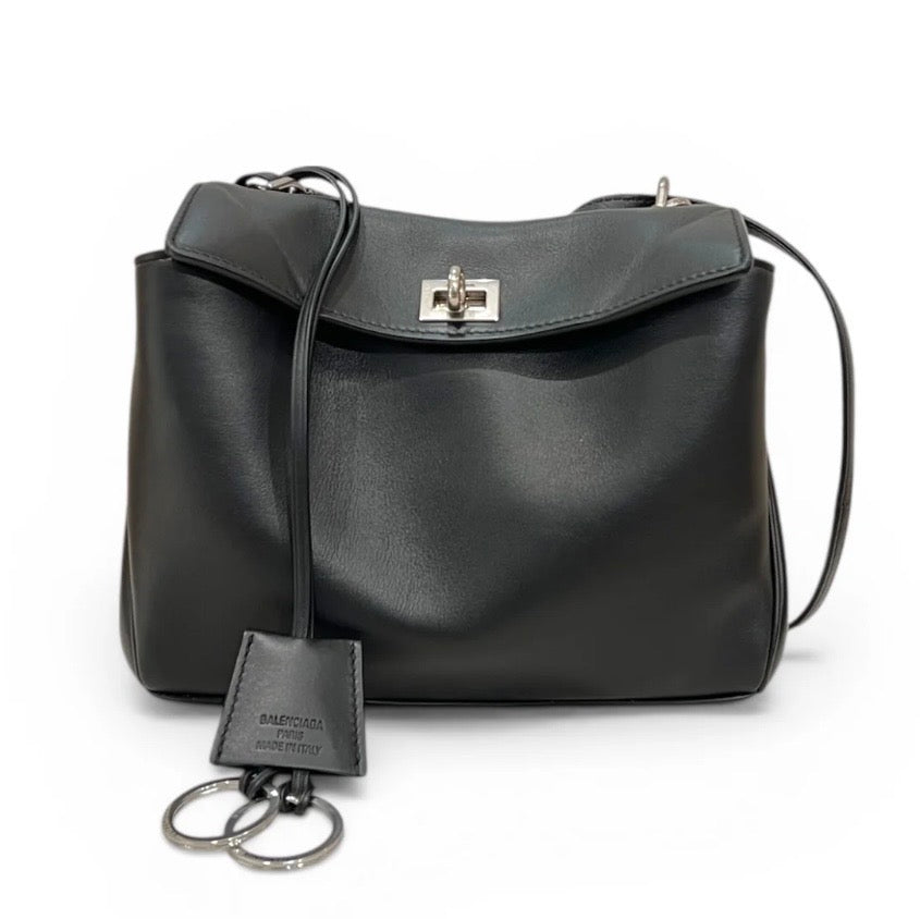 Balenciaga Black Small Rodeo Handbag Smooth Calfskin