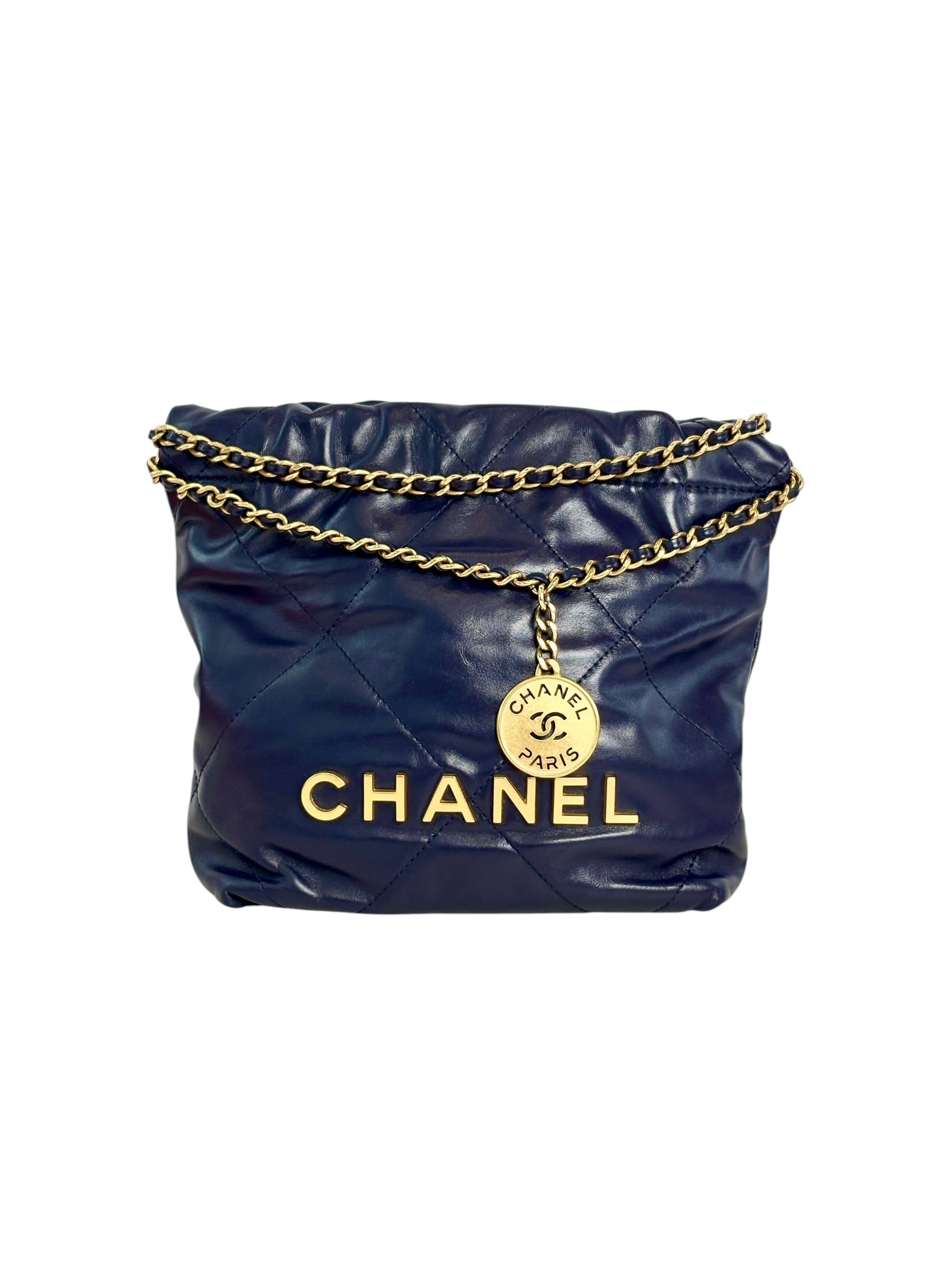 Chanel 22 Navy Mini Bag - Full Set