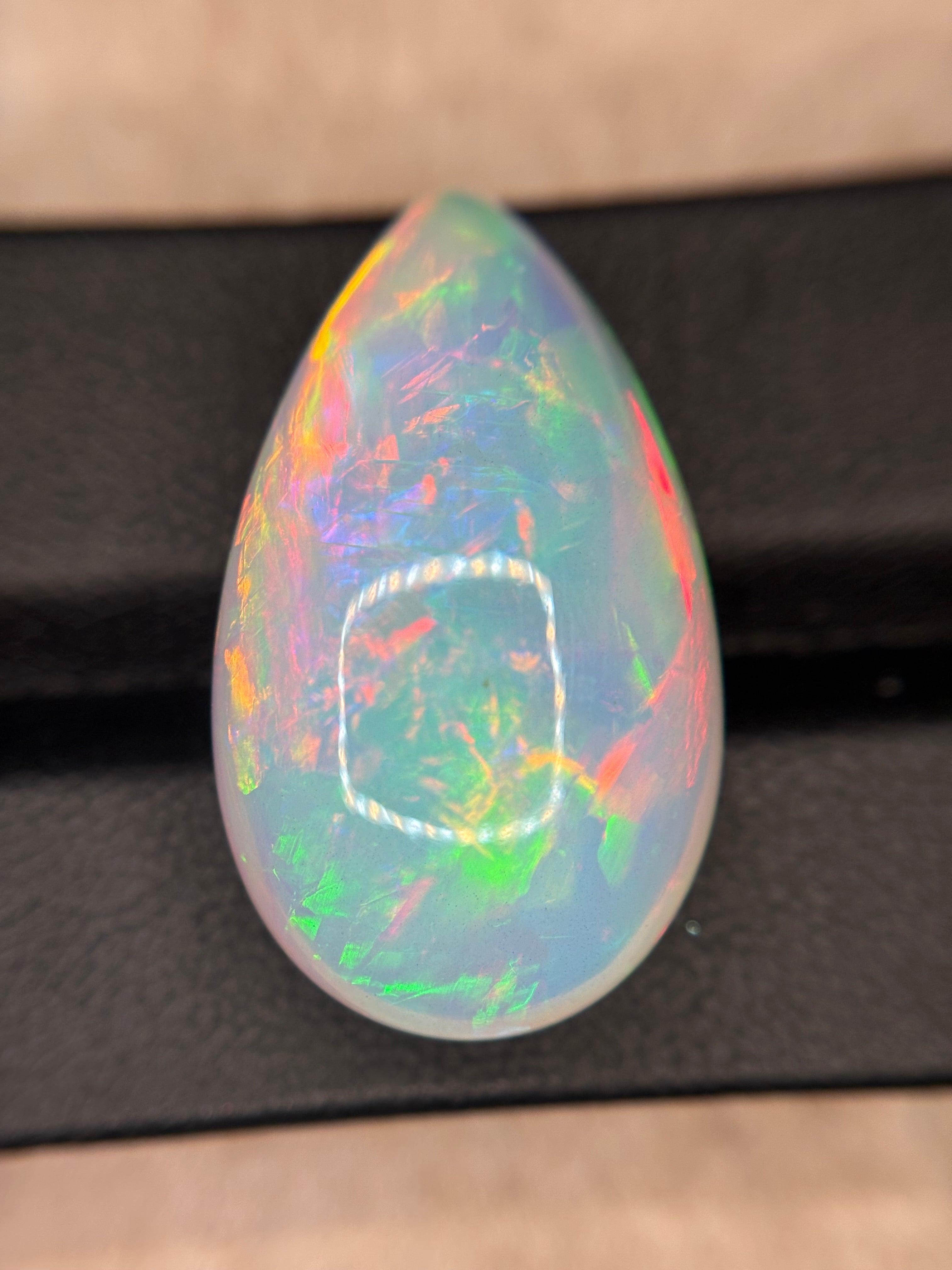 25.80ct White Opal Pear THAIC0457
