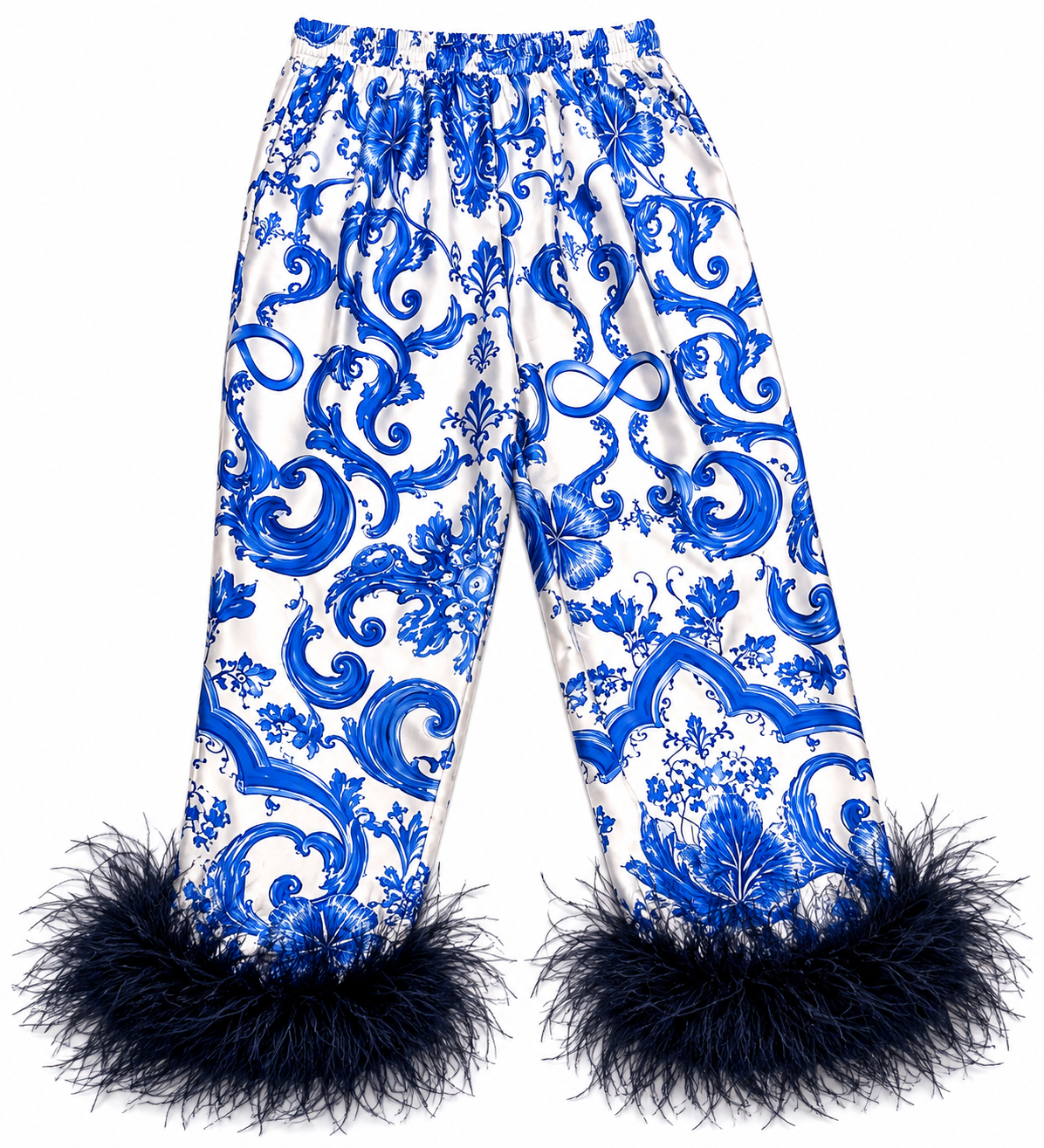 TROUSER HELLY MOSAIC FEATHERS NAVY BLUE MCL11792