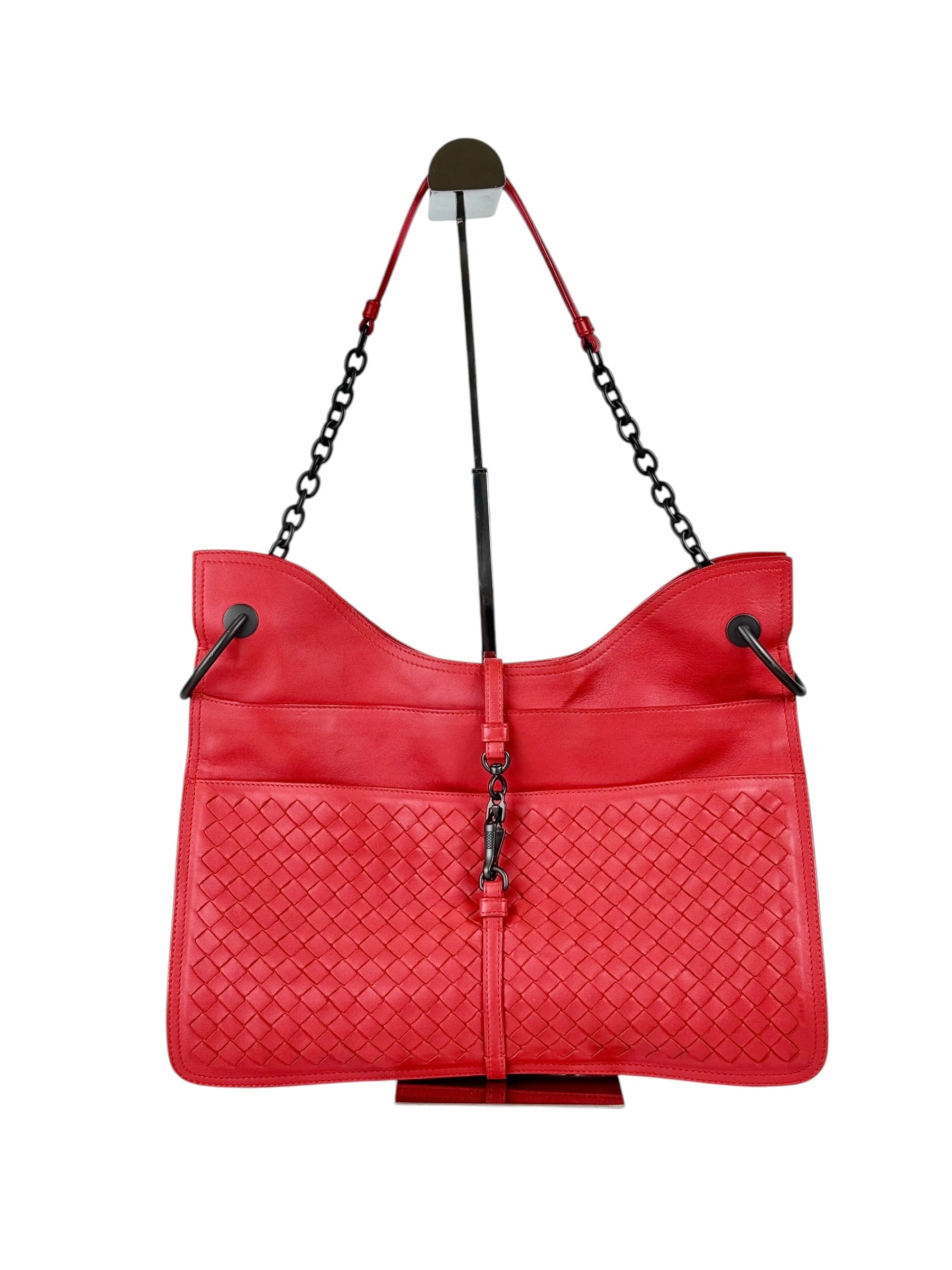 Bottega Veneta Vesuvio Interecciato Bag Red