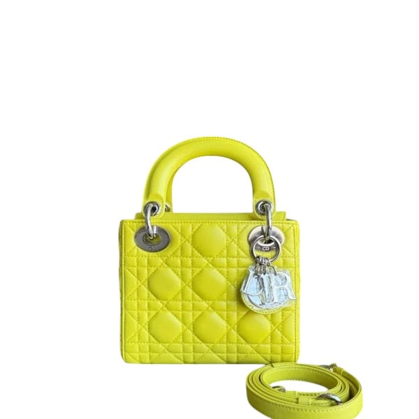 DIOR LADY MINI - CANNAGE LAMBSKIN YELLOW GOLD HARDWARE ADJUSTABLE STRAP SYCMDA135