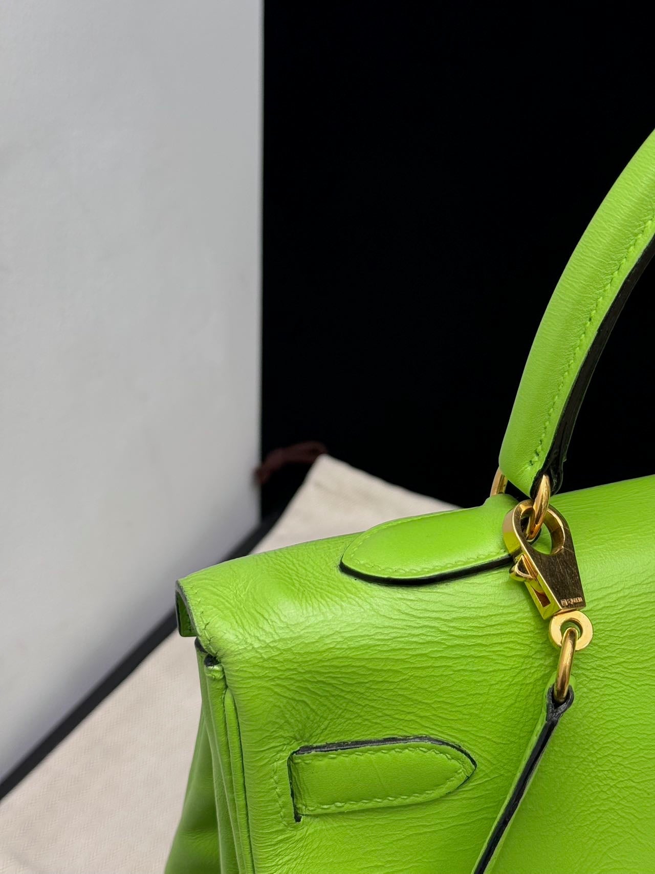 Hermès Kelly 35 Green GHW Square B