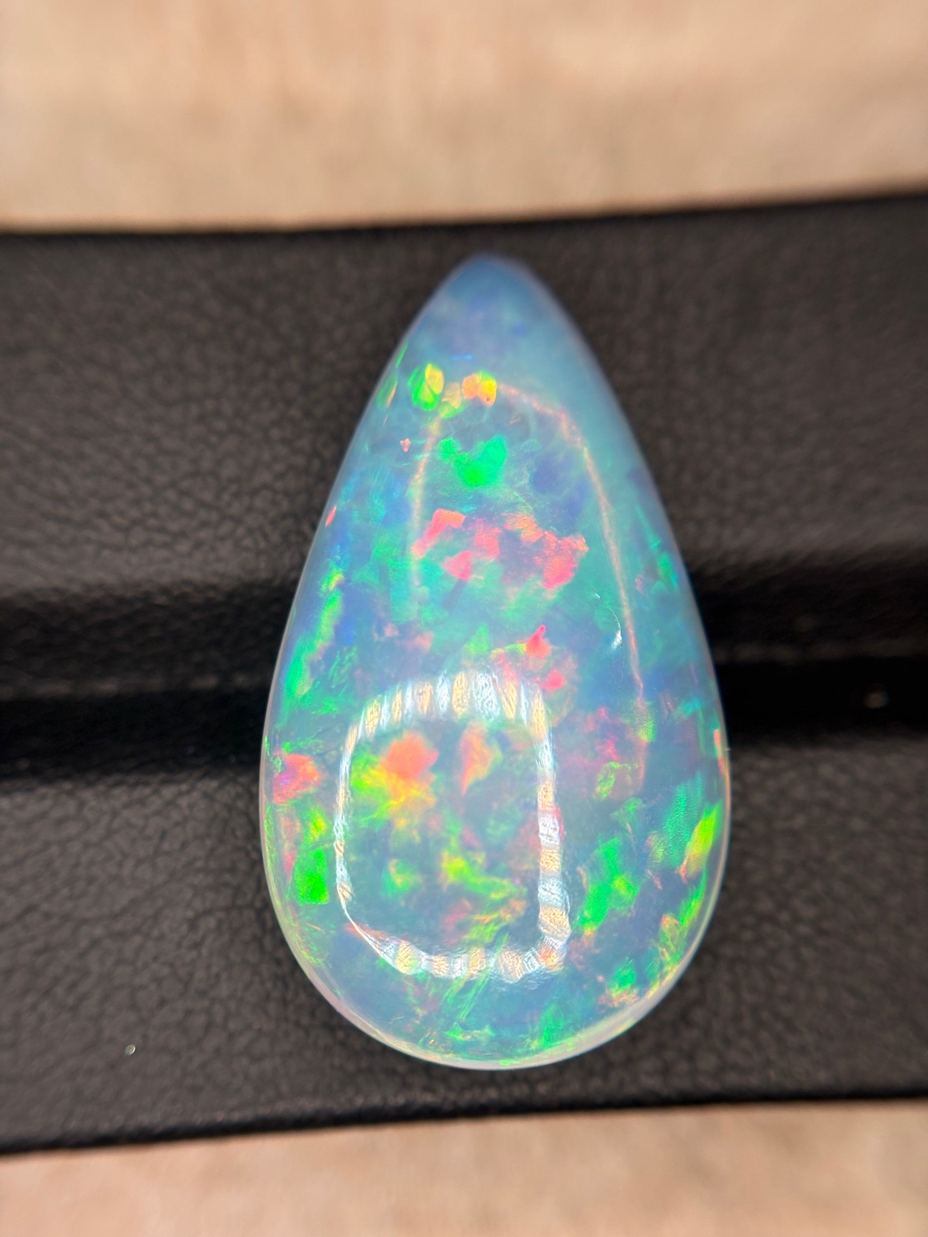 15.90ct White Opal Cab Pear THAIC0466