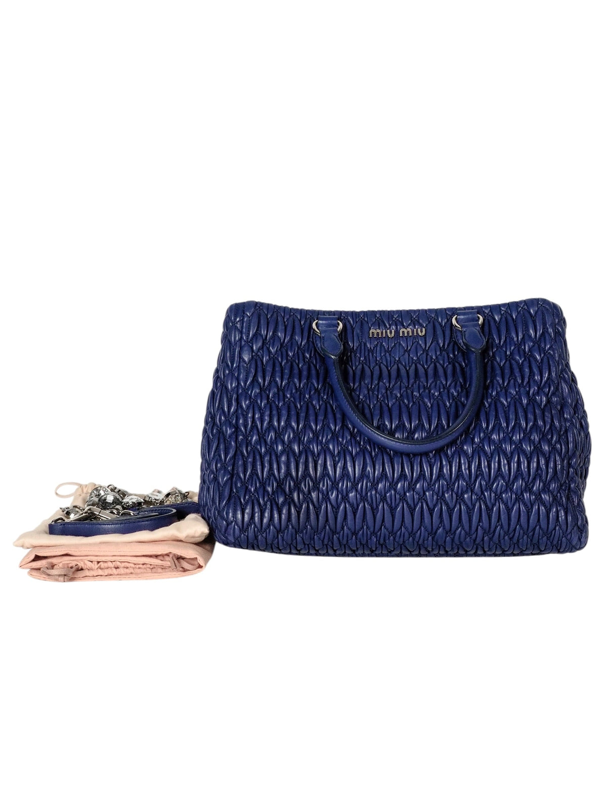 Miu Miu Navy Blue Crystal Tote Bag