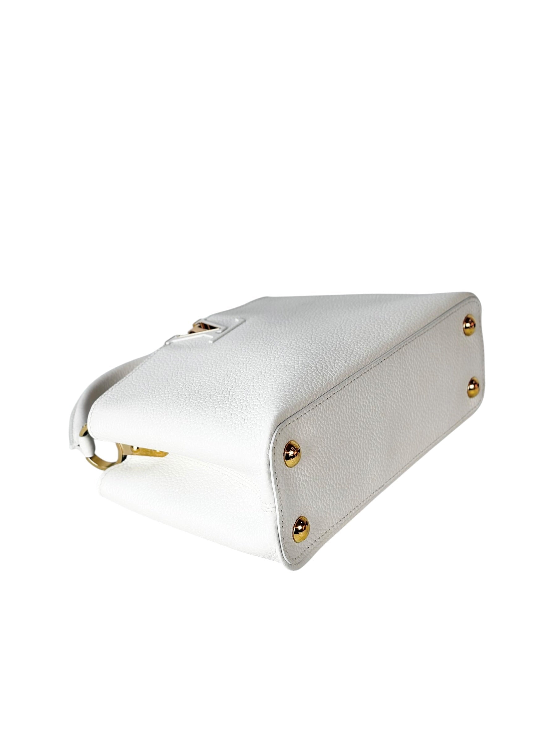 Louis Vuitton White Capucines MM 31cm Bag